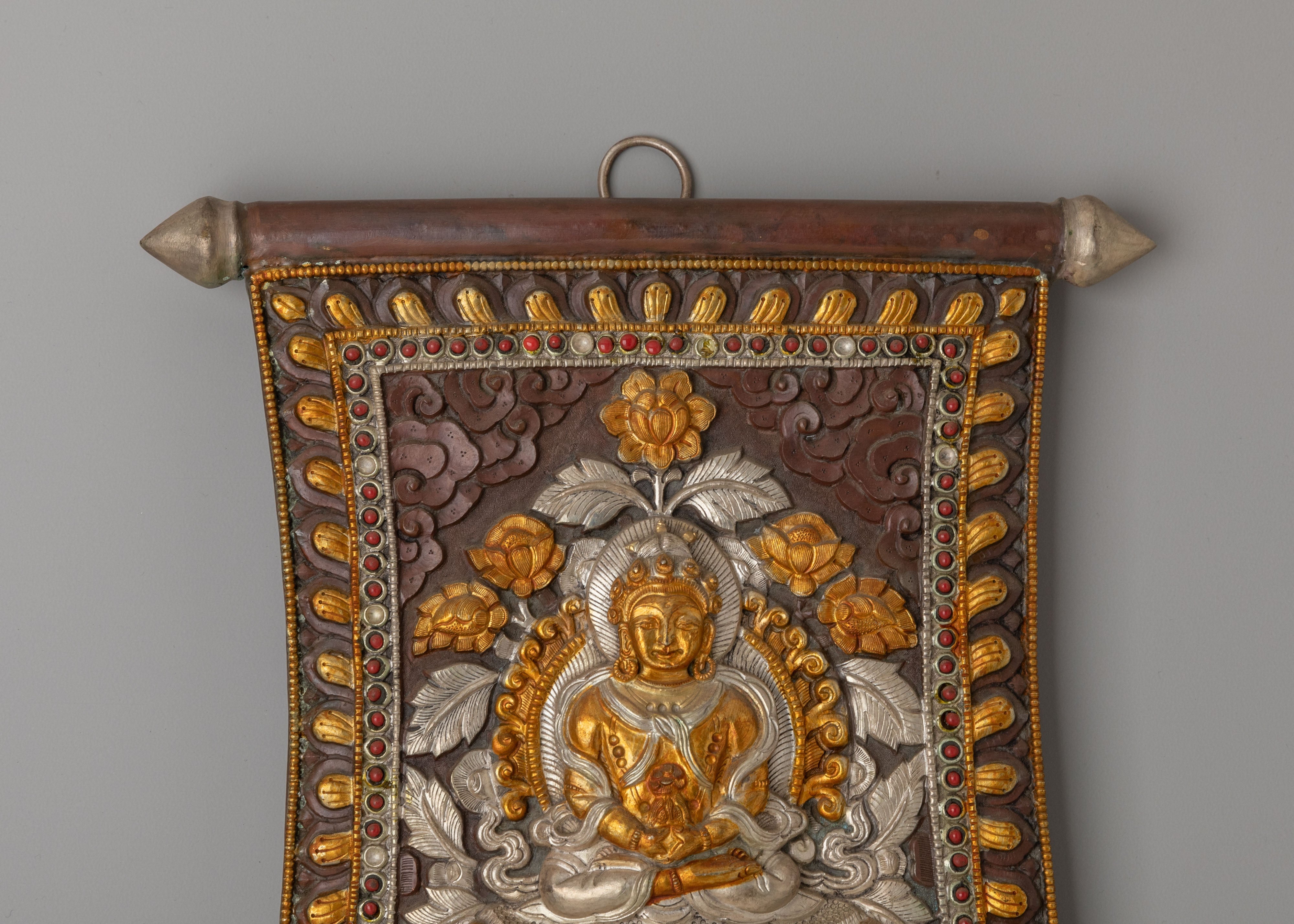 Amitayus Buddha Metal Thangka | Symbolizing Immortality