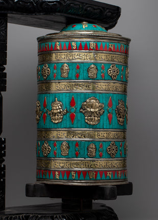 Auspicious Decor Prayer Wheel | Symbol of Spiritual Blessings and Positive Energy