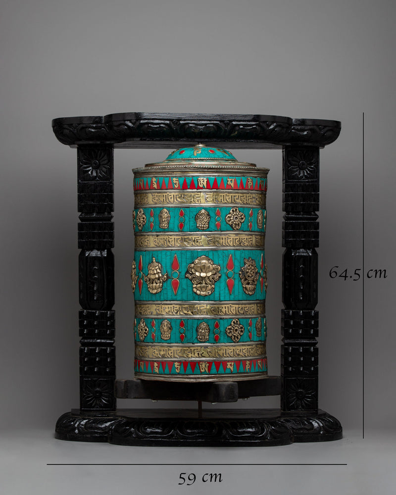 Auspicious Decor Prayer Wheel | Symbol of Spiritual Blessings and Positive Energy