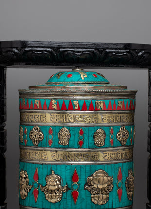 Auspicious Decor Prayer Wheel | Symbol of Spiritual Blessings and Positive Energy