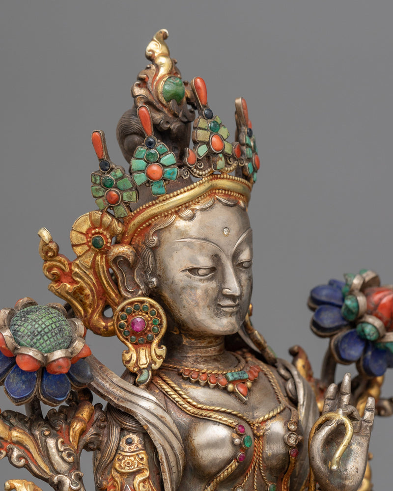 Green Tara Goddess of Compassion Statue | Symbol of Divine Grace and Nurturing Energ