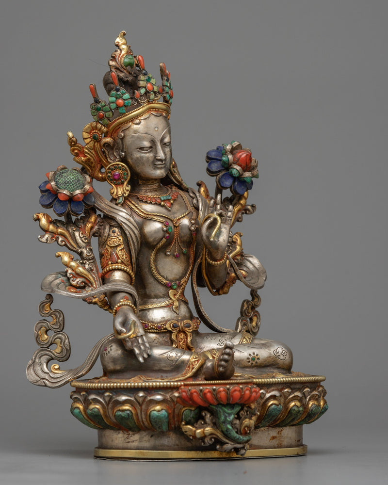 Green Tara Goddess of Compassion Statue | Symbol of Divine Grace and Nurturing Energ