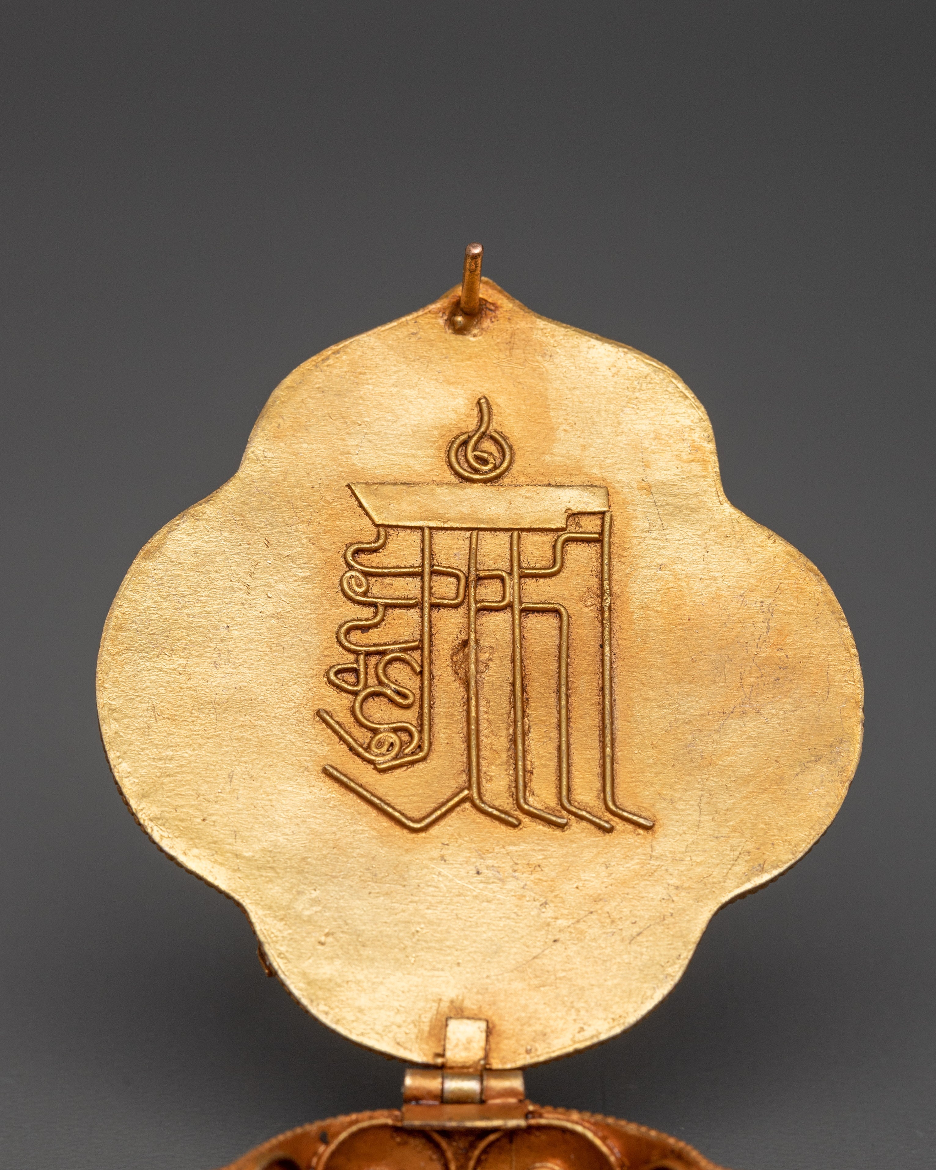 Gold plated Tibetan Ghau Box Locket | Sacred Buddhist Amulet