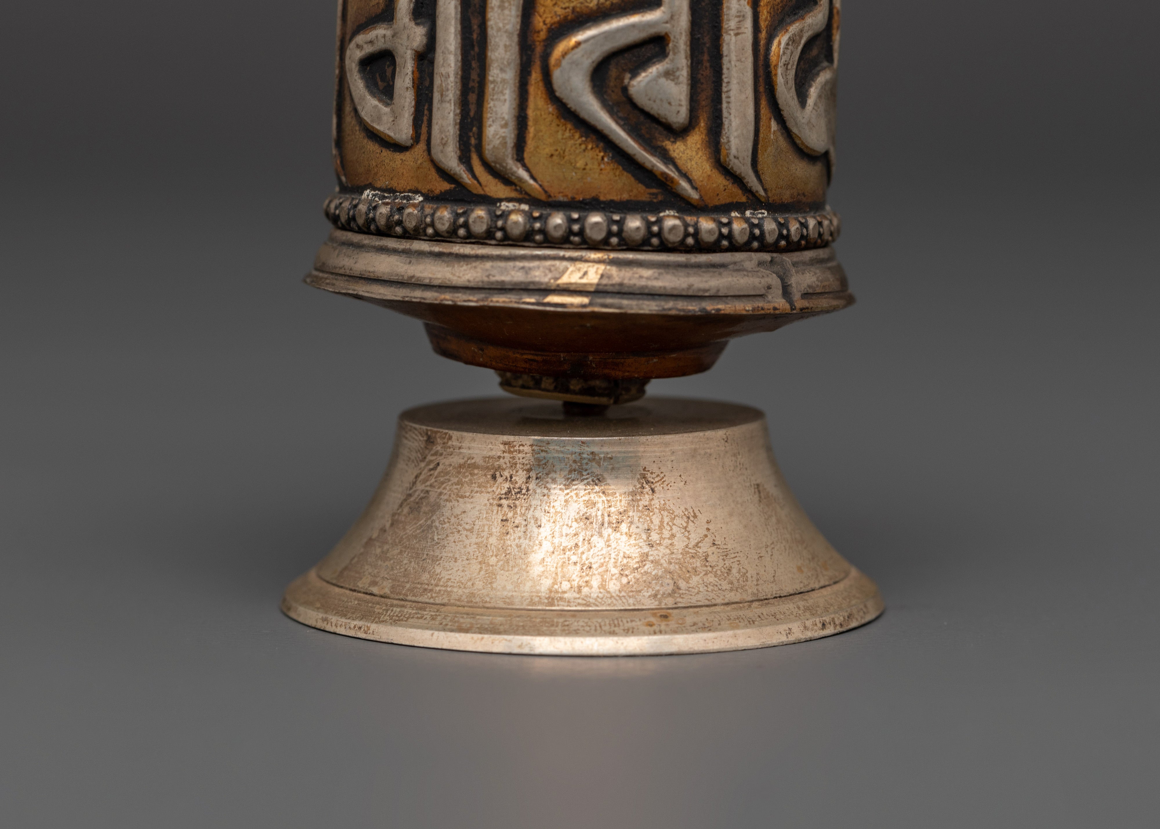 Handcrafted Brass Prayer Wheel | Tibetan Buddhist Mantra Wheel for Mindfulness