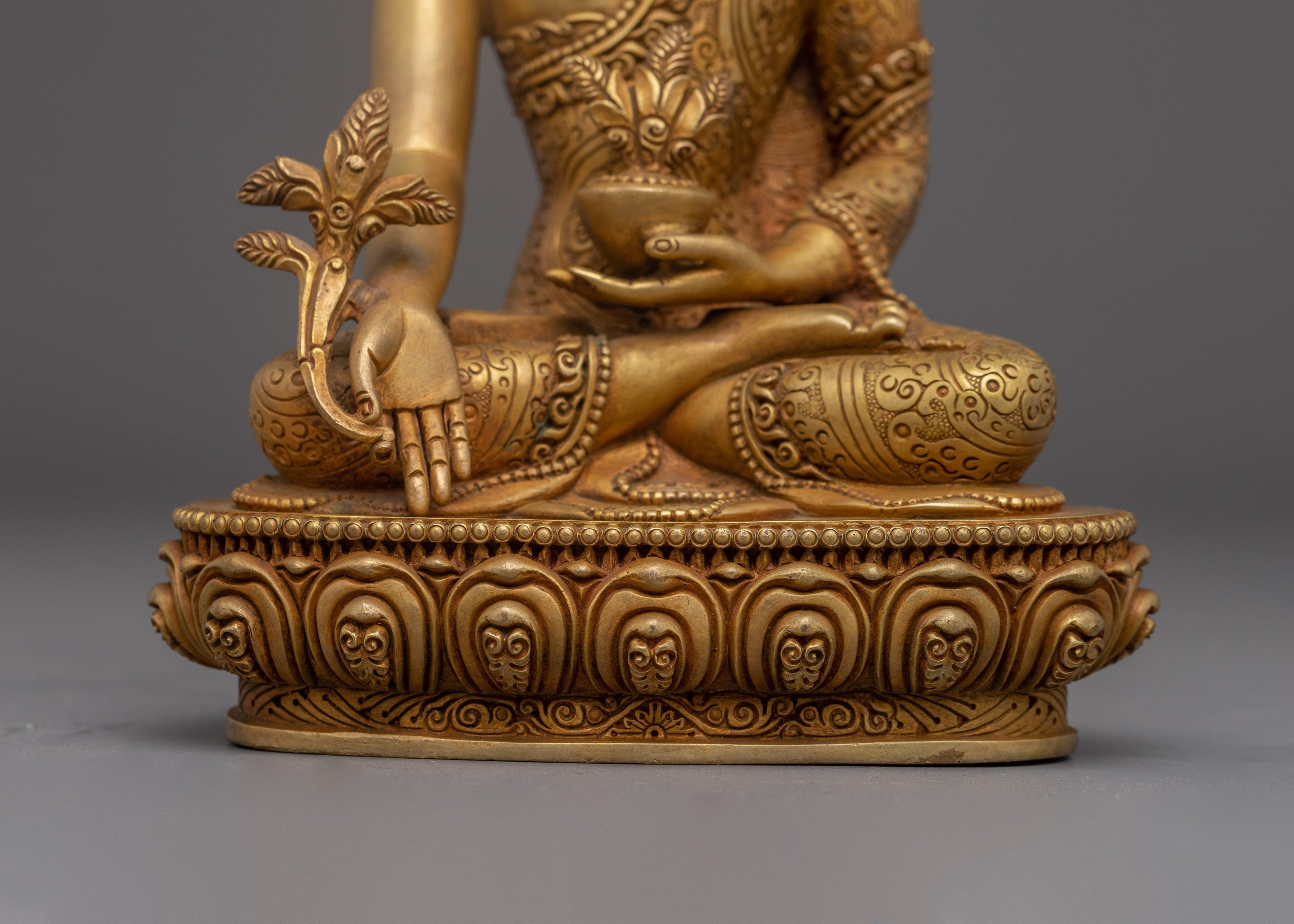 Copper Supreme Healer Medicine Buddha Statue | Powerful Tibetan Sculpture for Wellness