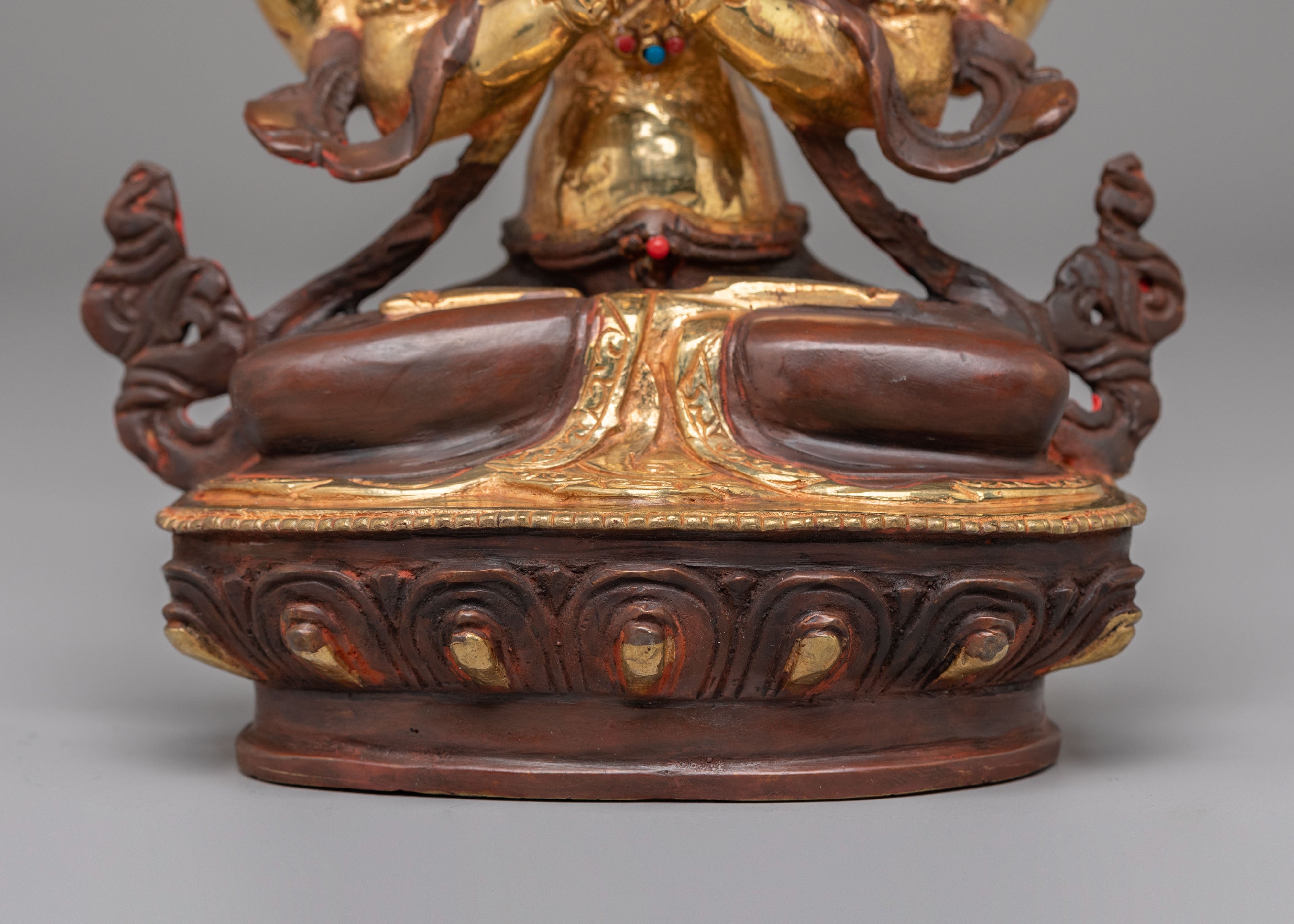 Sacred Tibetan Chenrezig Sculpture | Spiritual Home Decor