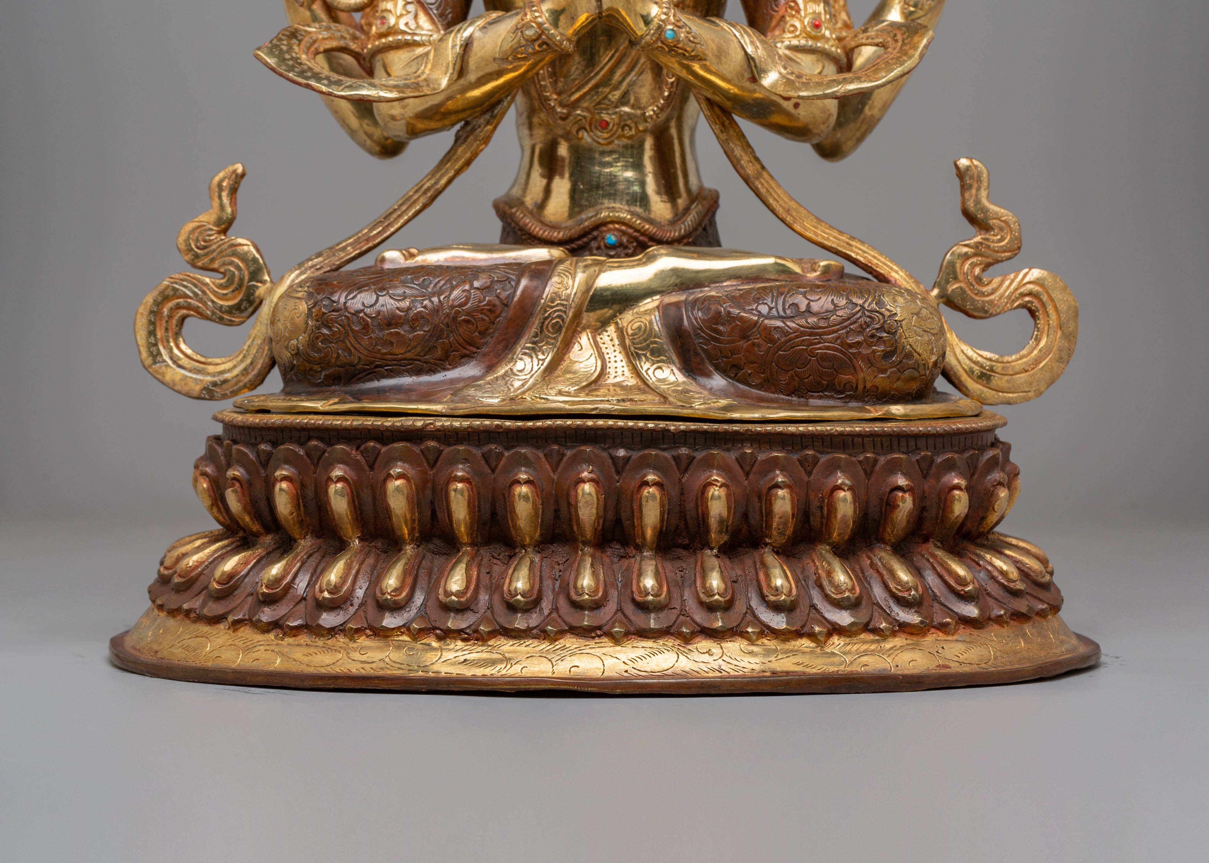 Handmade Golden Chenrezig Statue