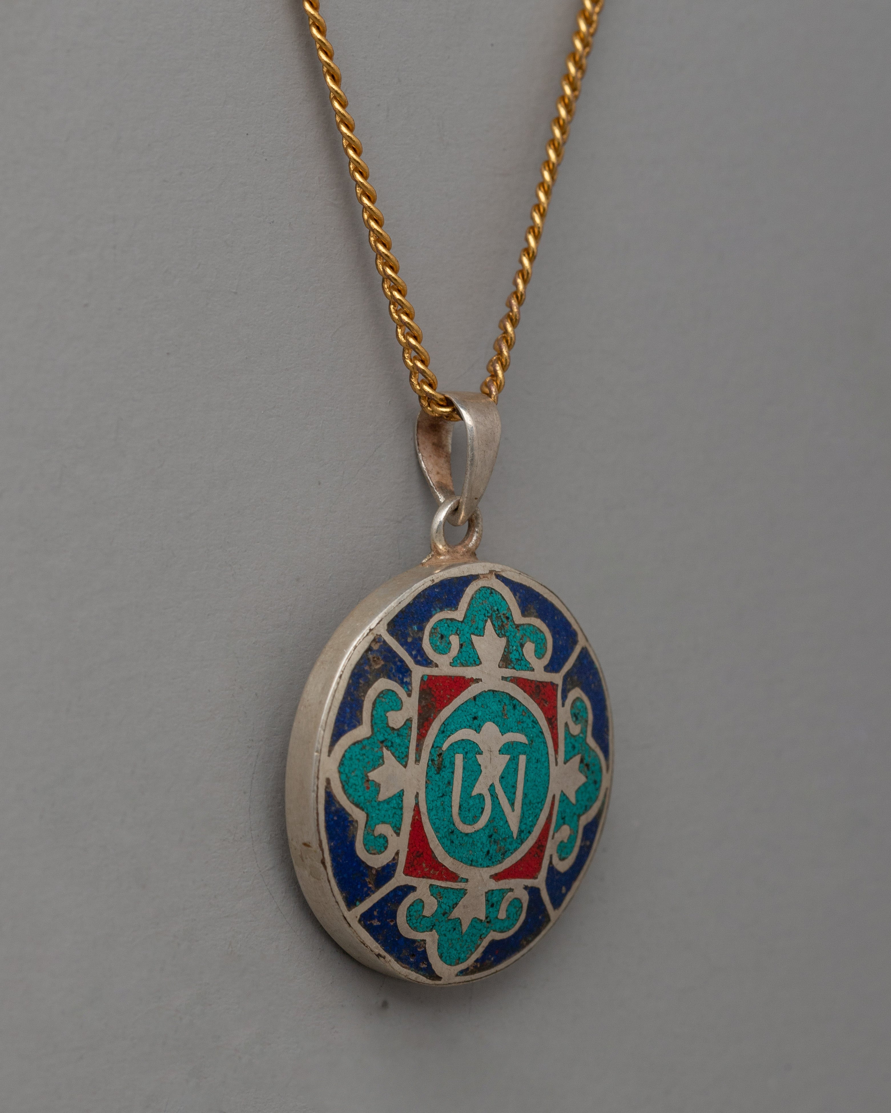 Sacred Buddhist Mantra Locket | Spiritual Amulet for Protection and Devotion