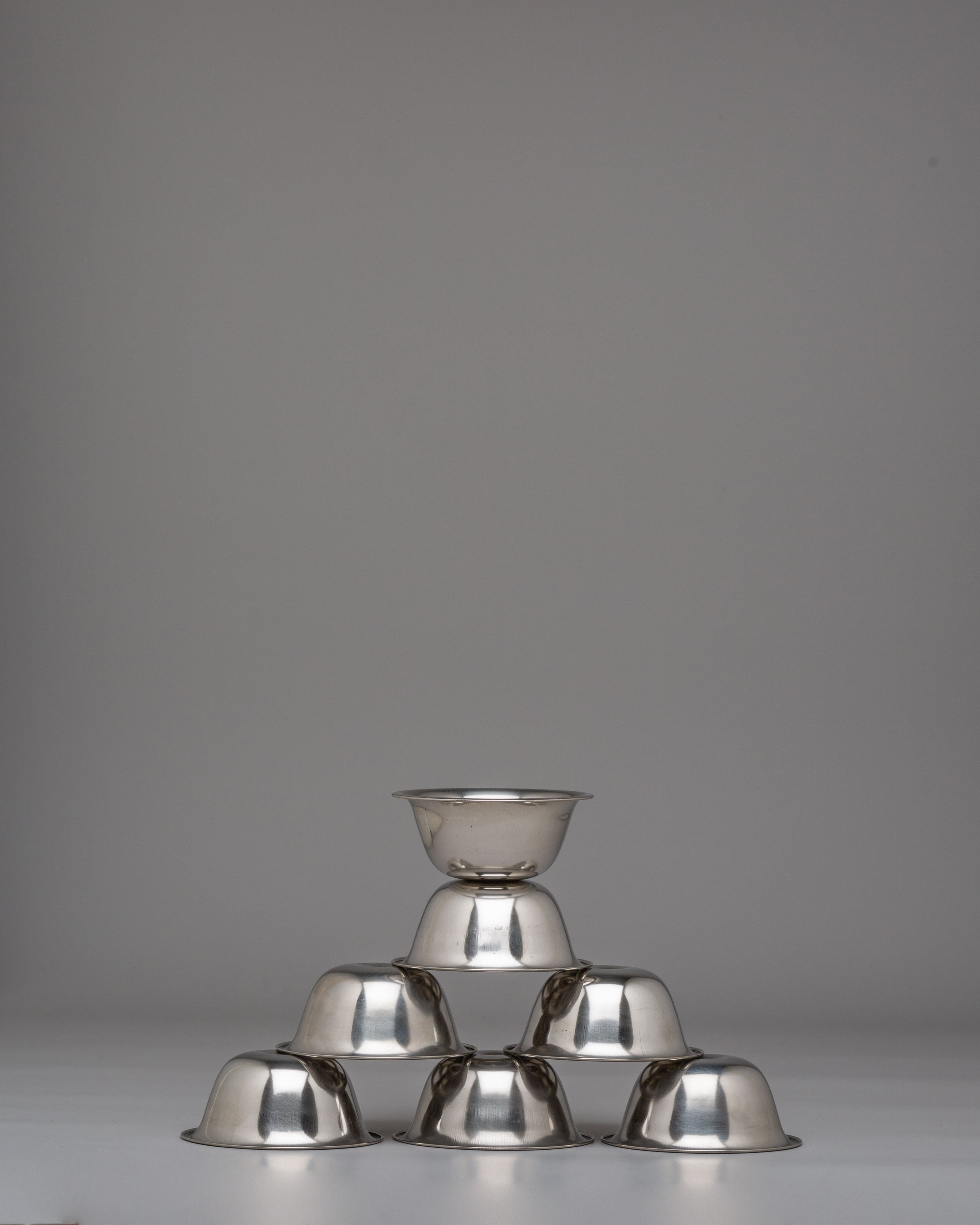Sacred Buddhist Water Offering Vessels | Tibetan Ritual Bowl Set