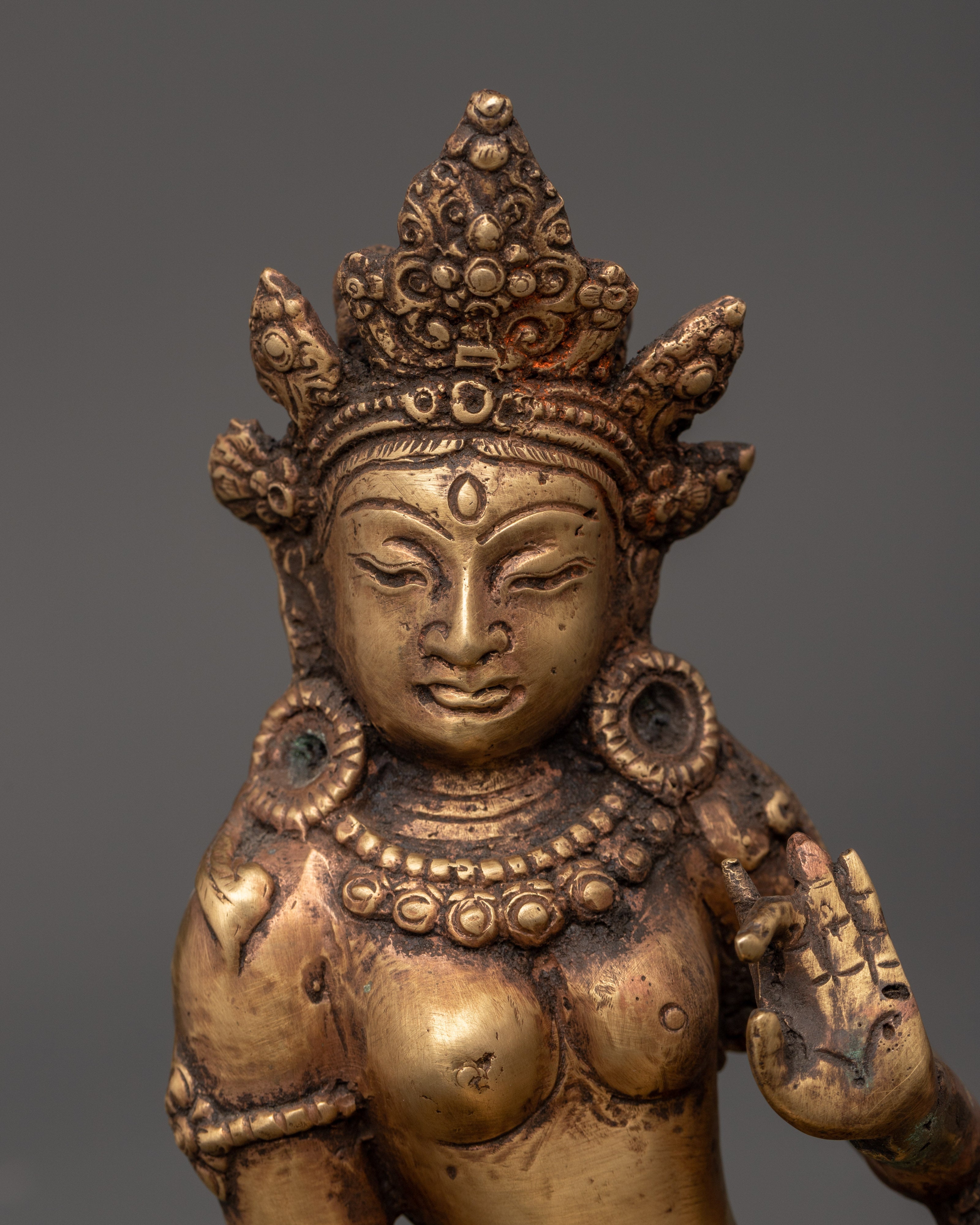 Handcrafted Brass Parvati Statue in Varada Mudra | Sacred Spiritual Home Altar Decor Statue