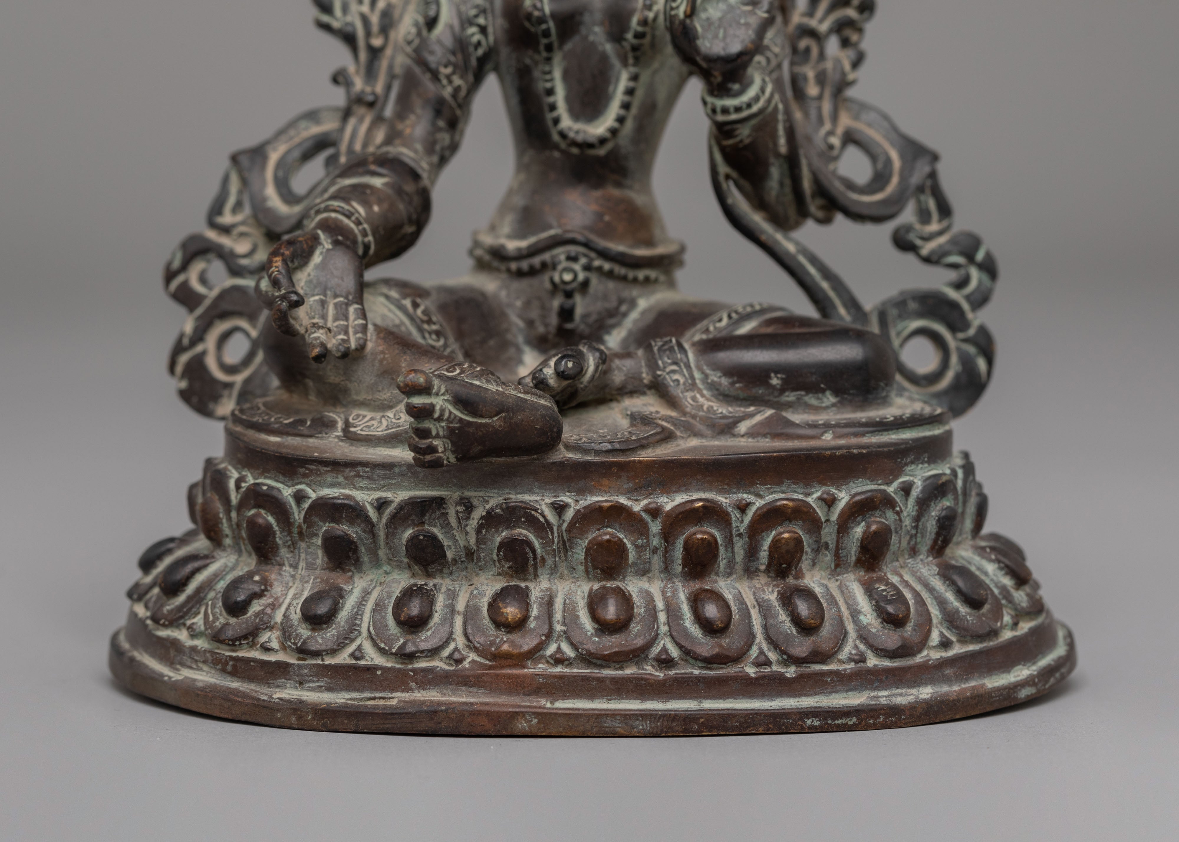 Traditional Green Tara Sculpture | Handcrafted Tibetan Goddess Figurine