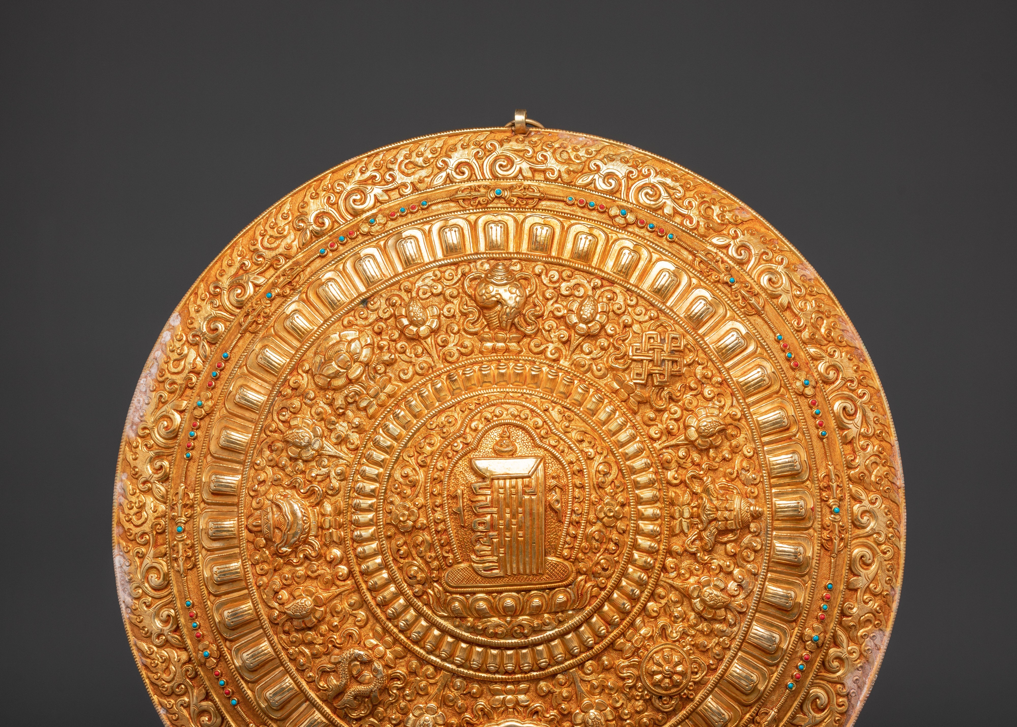 Handcrafted Zen Mandala Wall Hanging | Sacred Copper & Gold Plated Art