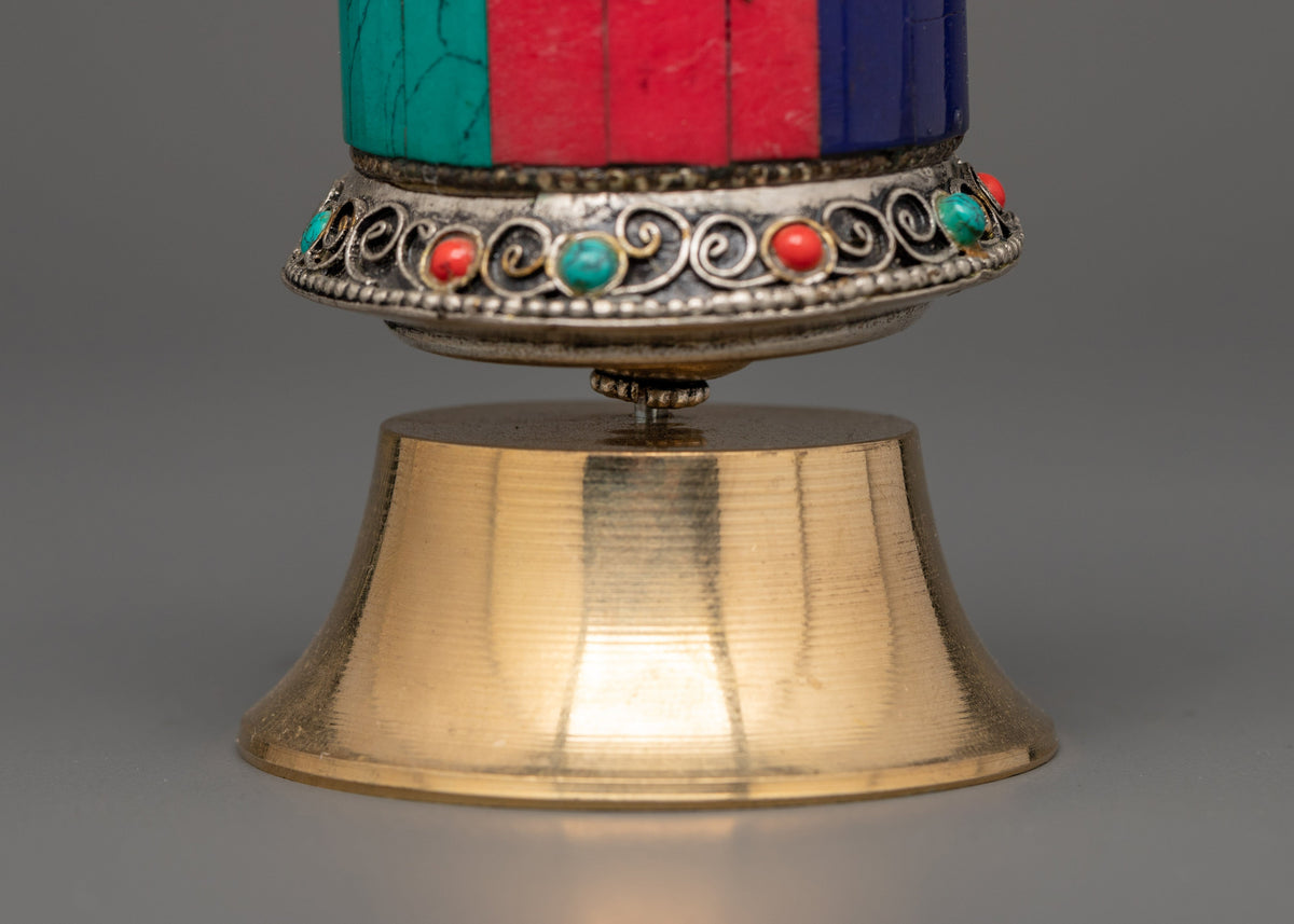 Handmade Buddhist Spiritual Prayer Wheel | Tibetan Ritual Art