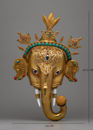 Ganesha Face Wall Hanging | Artistic Decor Infused with Spiritual Symbolism