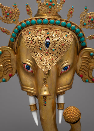 Ganesha Face Wall Hanging | Artistic Decor Infused with Spiritual Symbolism
