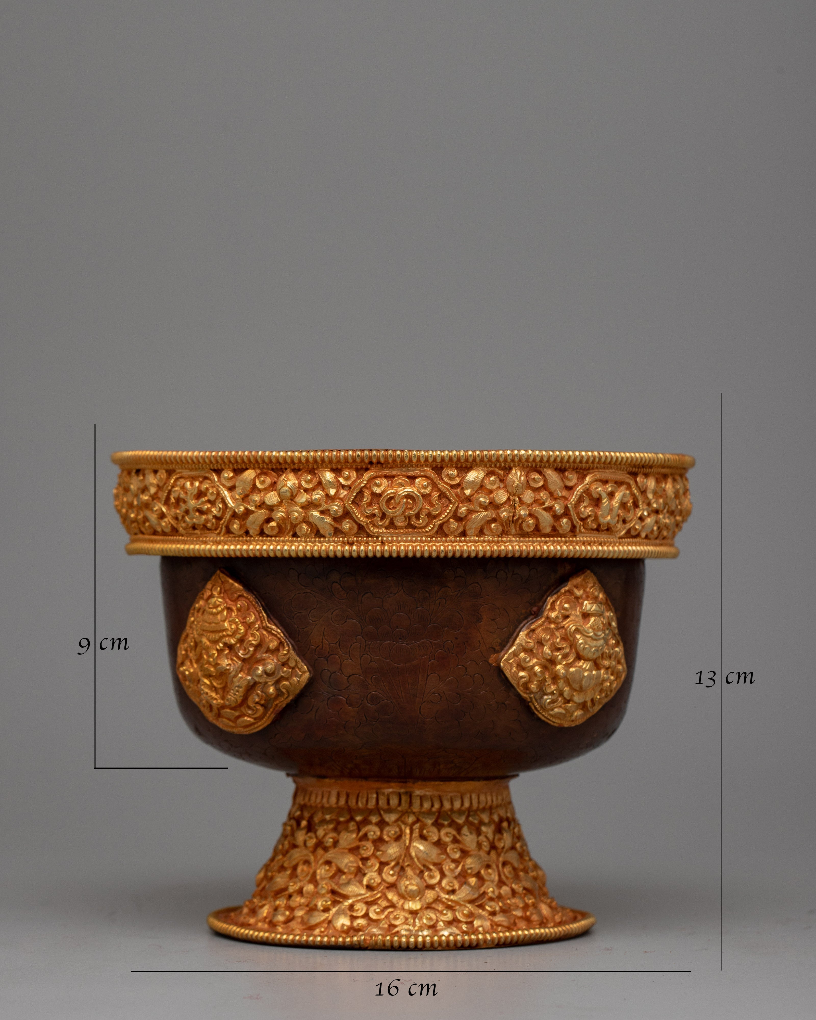 Tibetan Water Bowl Offering Set | Enhancing Spiritual Practices with Traditional Ritual Vessels