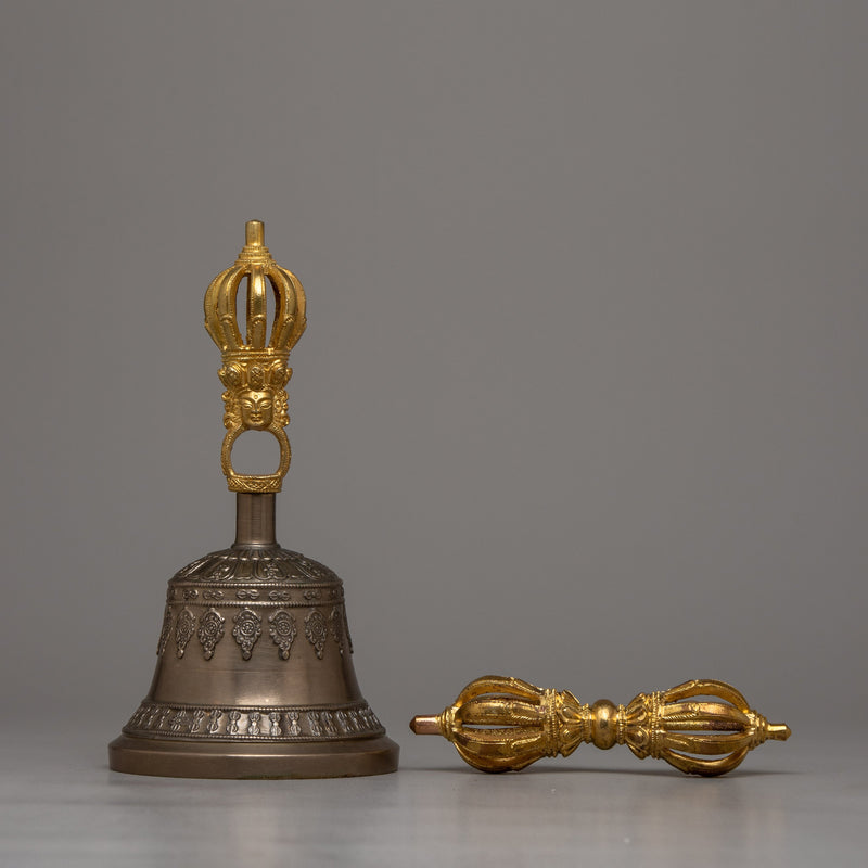 Tibet Ritual Items Vajra and Bell Set | Ritual Item For Spiritual Practices and Sacred Ceremonies