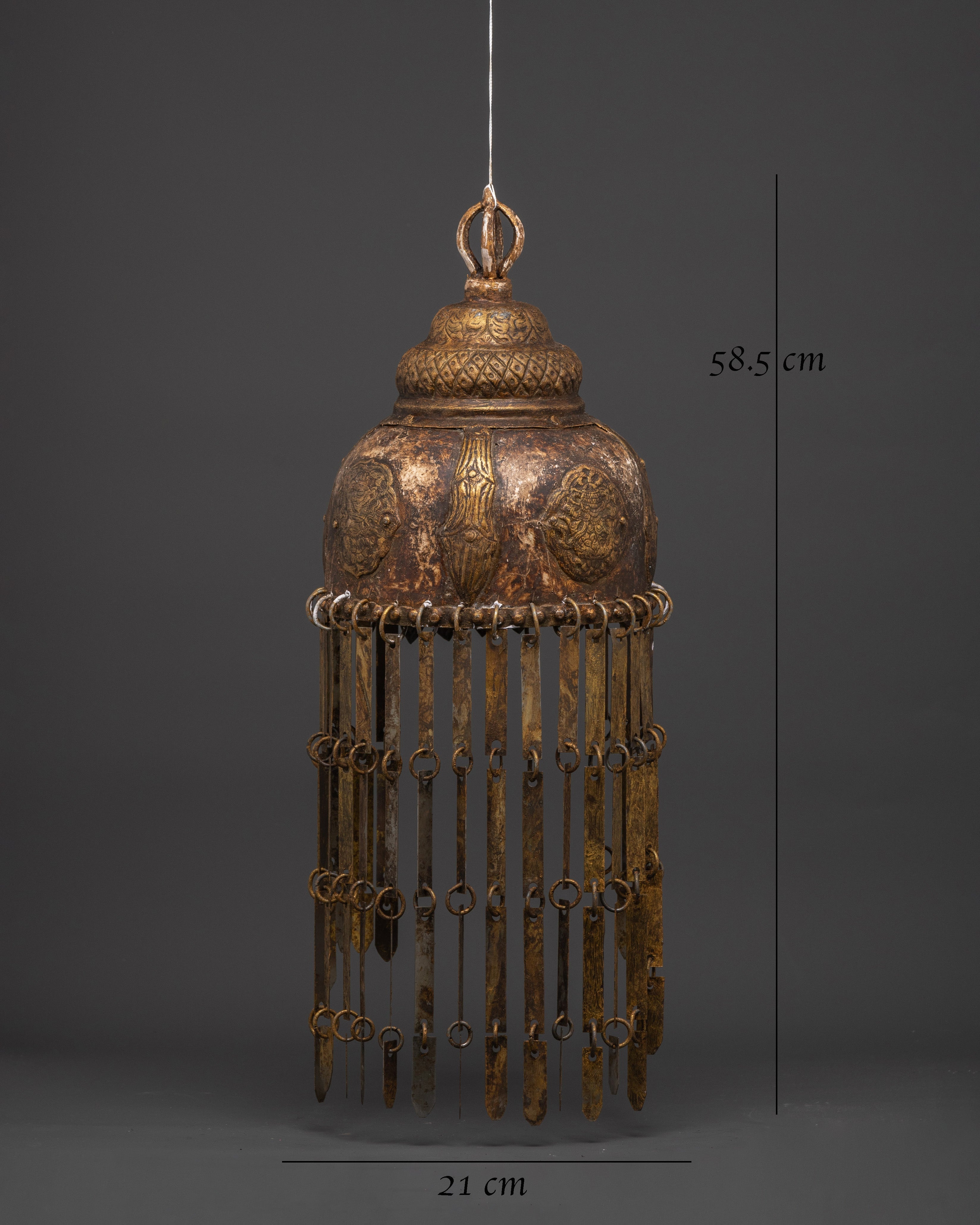Tibetan Ritual Crown | Handcrafted Iron and Acrylic Ceremonial Headdress