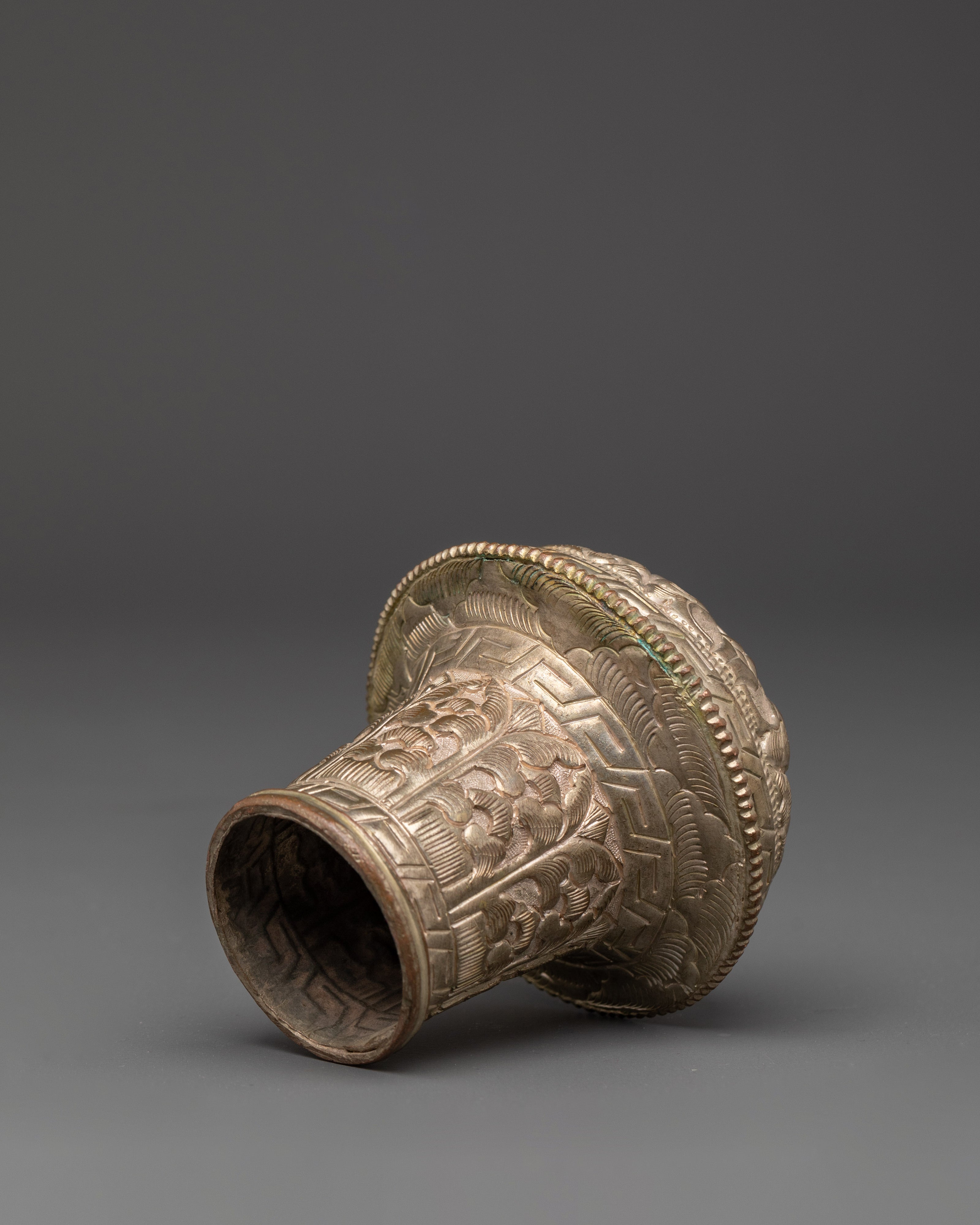 Silver Plated Brocade Stick Cap | Ideal for Spiritual Practices