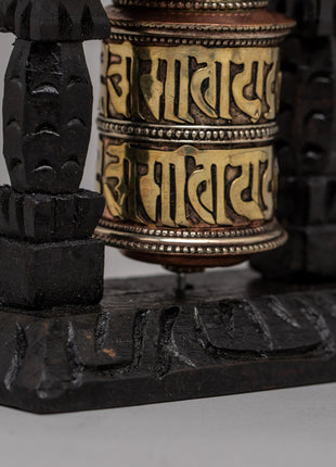 Wood Prayer Wheel Nepal | Invoking Spiritual Harmony and Blessings