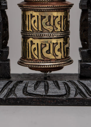 Wood Prayer Wheel Nepal | Invoking Spiritual Harmony and Blessings