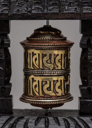 Wood Prayer Wheel Nepal | Invoking Spiritual Harmony and Blessings
