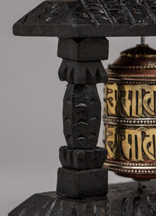 Wood Prayer Wheel Nepal | Invoking Spiritual Harmony and Blessings