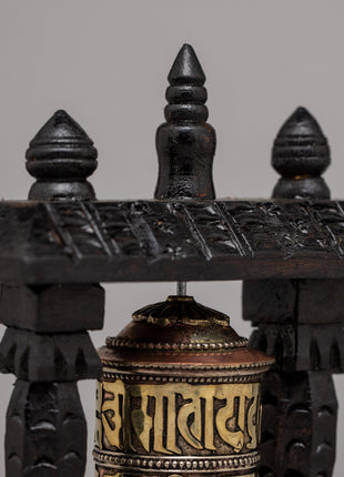 Wood Prayer Wheel Nepal | Invoking Spiritual Harmony and Blessings