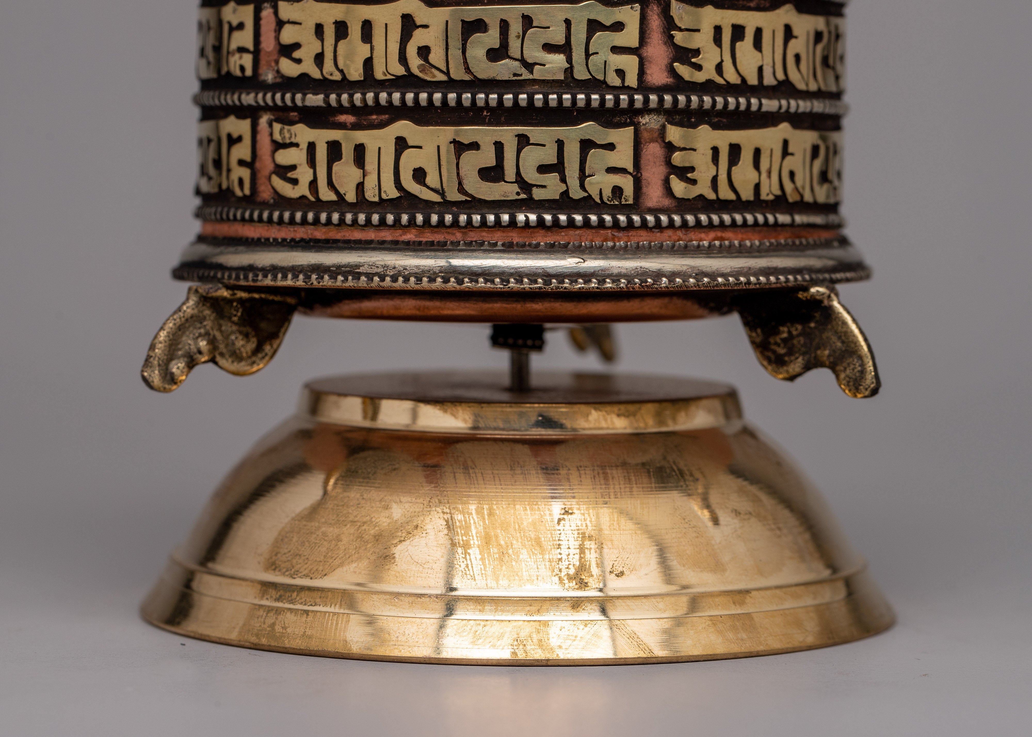 Nepal Spinning Prayer Wheel | Crafted in Copper for Sacred Reverence