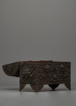 Hand-Carved Tibetan Treasure Box | Sacred Ritual Chest