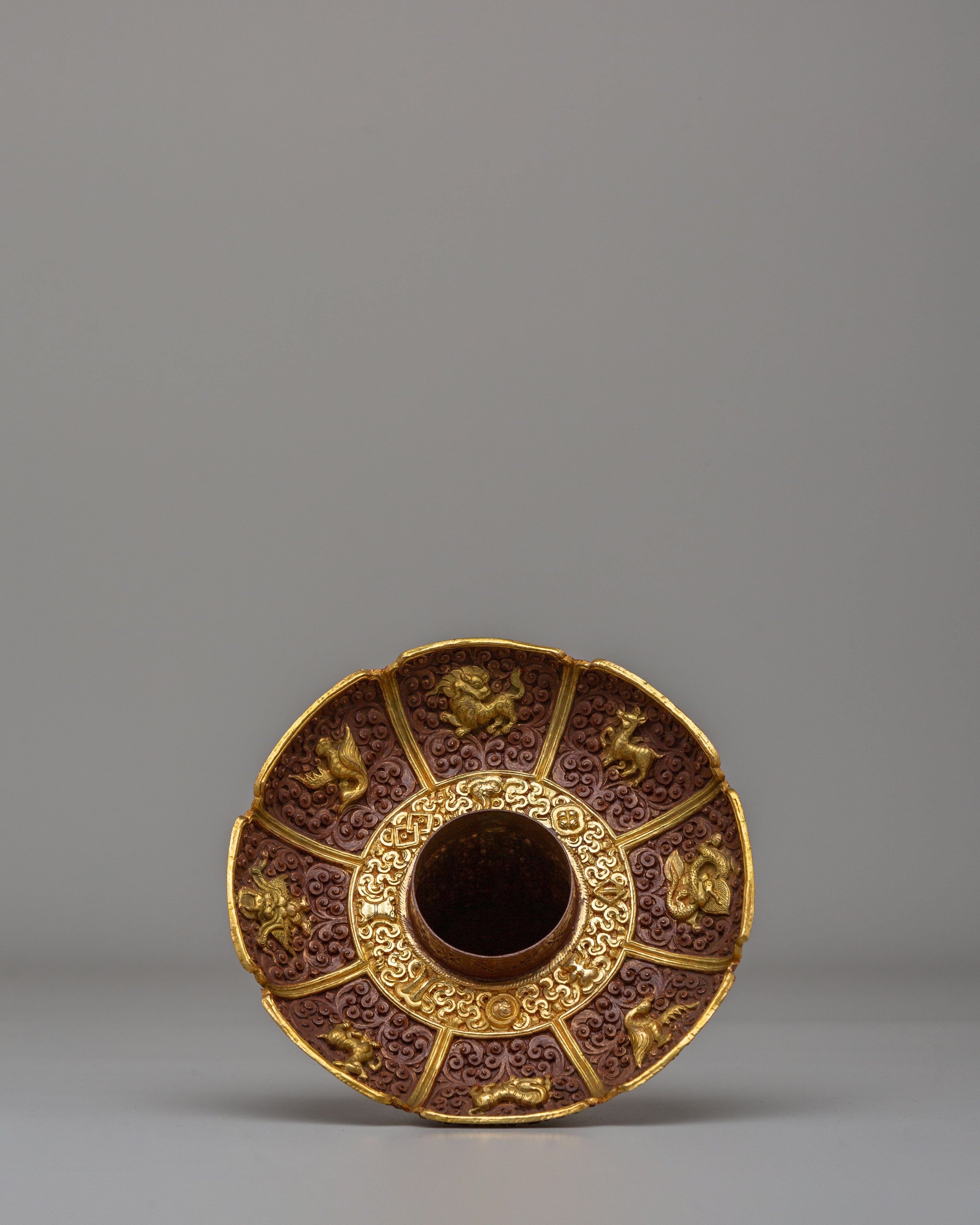 Decorative Himalayan Tea Cup Cover | Traditional Tibetan Ritual Tea Accessory