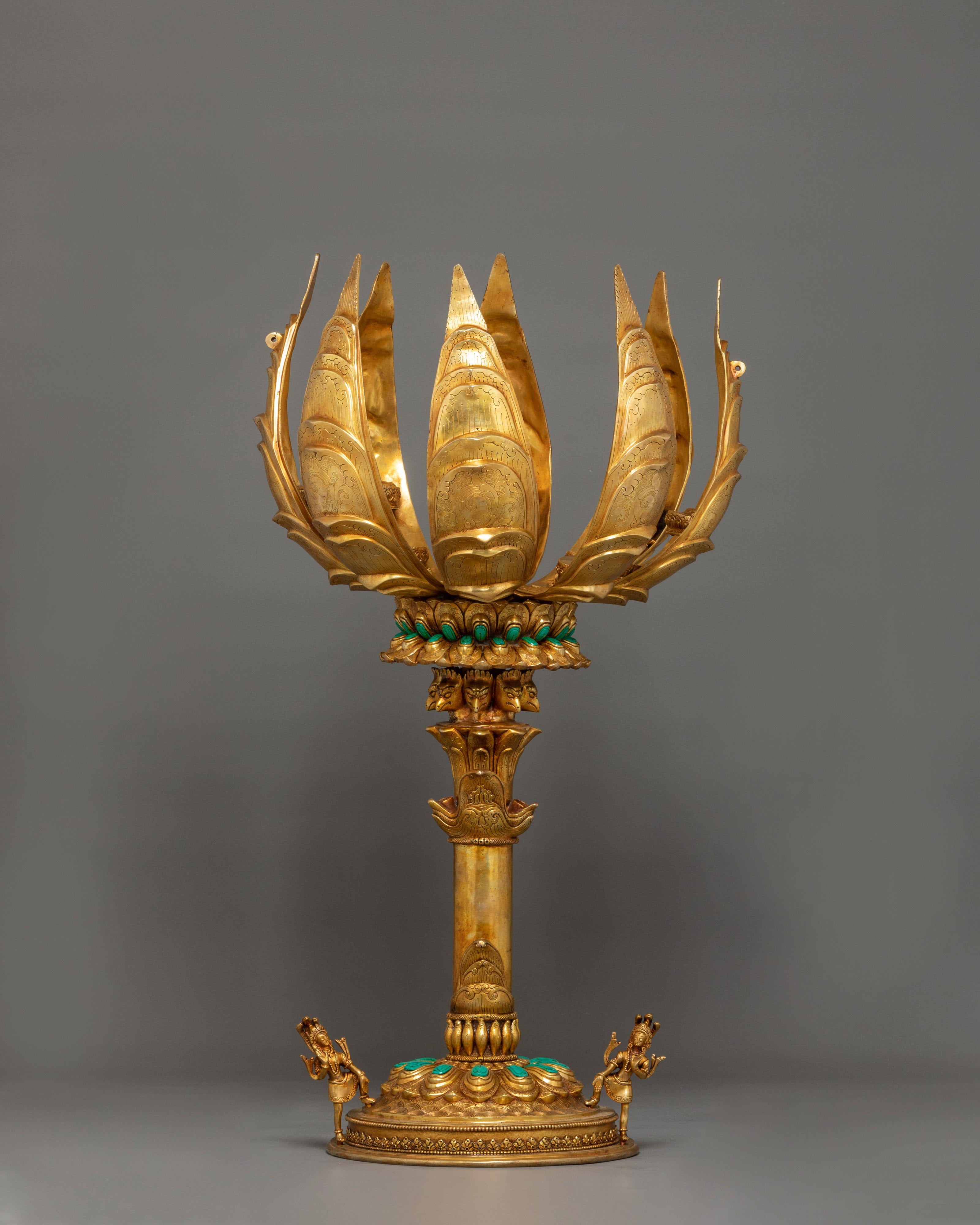 Gold-Plated Lotus Artwork | Sacred Buddhist Symbol of Purity