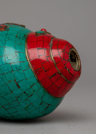Handcrafted Buddhist Conch Shell | Tibetan Sacred Shell for Meditation and Rituals