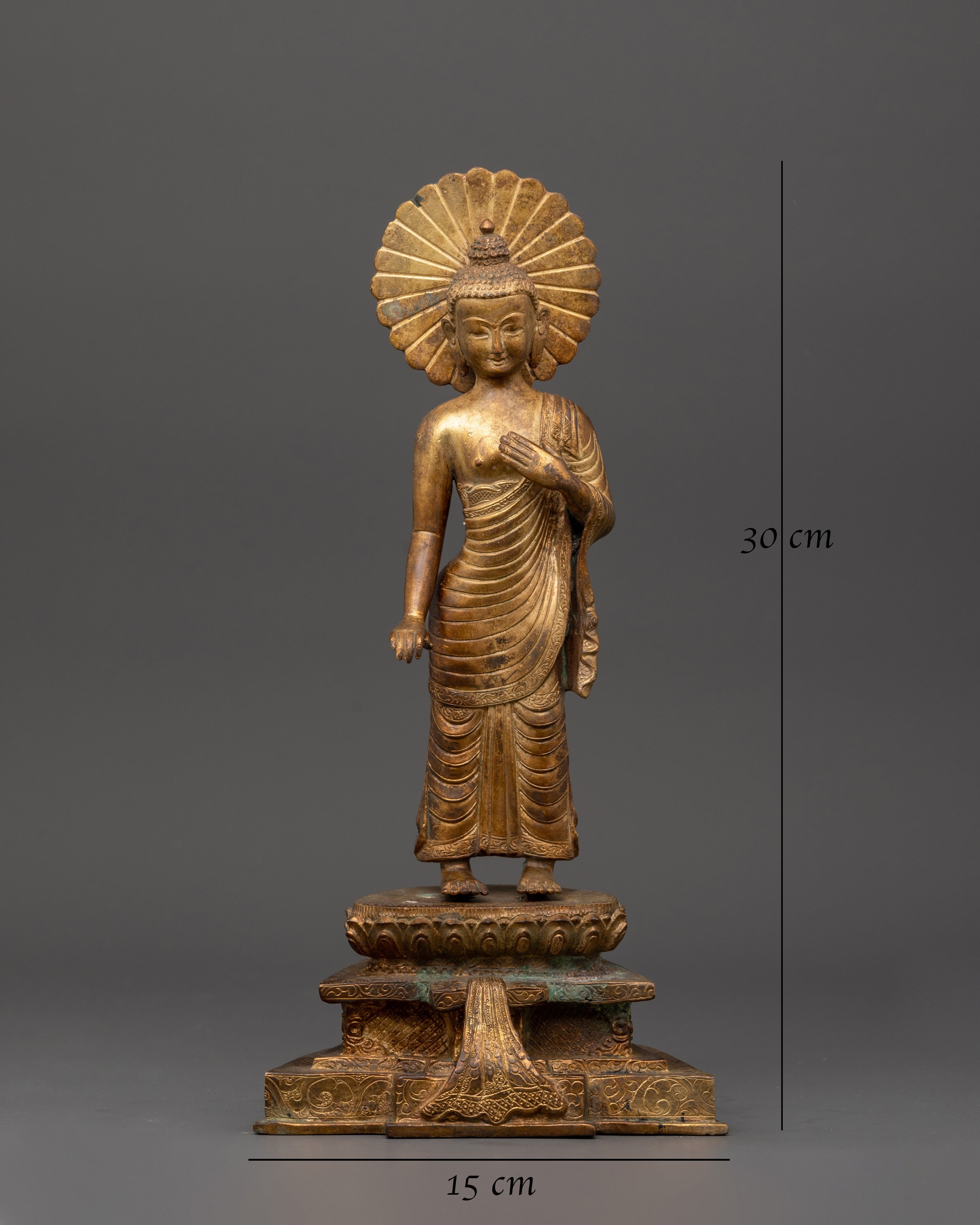 Antique Finish Shakyamuni Buddha Statue | Meditation Space and Sacred Decor