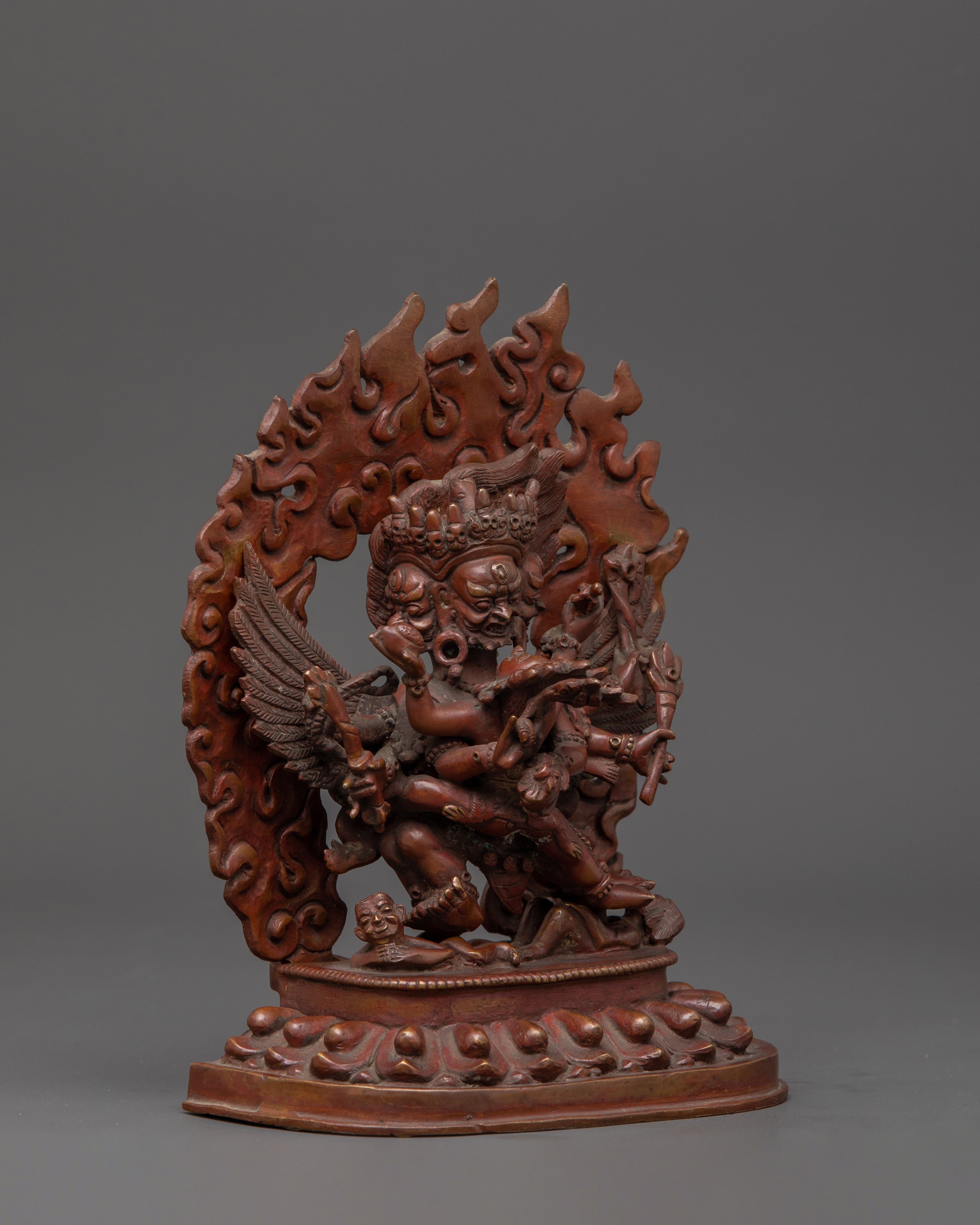 Hayagriva Statue in Oxidized Copper | Fierce Guardian Deity
