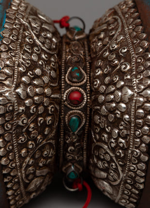 Silver Tibetan Damaru | Instrument Symbolizing Divine Sound and Ritualistic Practice