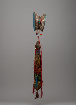 Silver Tibetan Damaru | Instrument Symbolizing Divine Sound and Ritualistic Practice