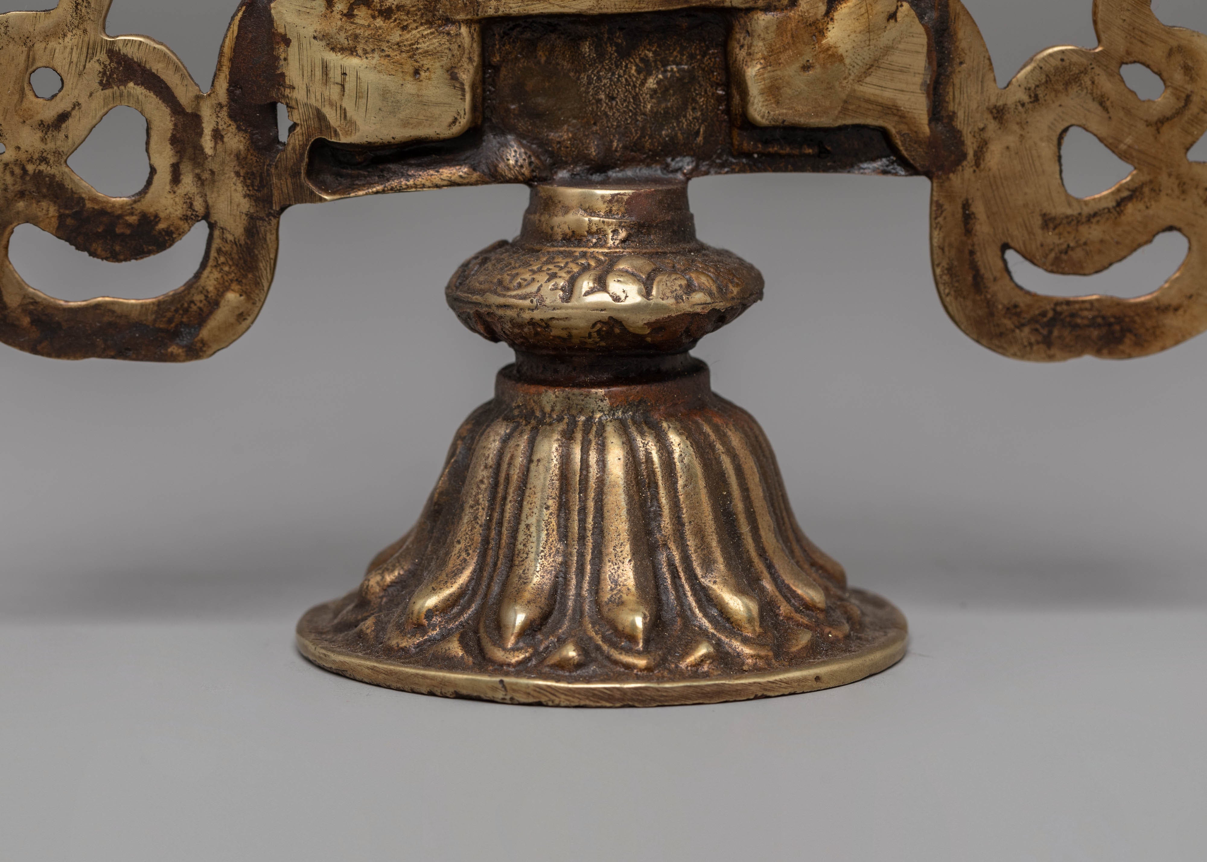 Buddhist-Inspired Deity Decorative Statue | Brass Spiritual Art