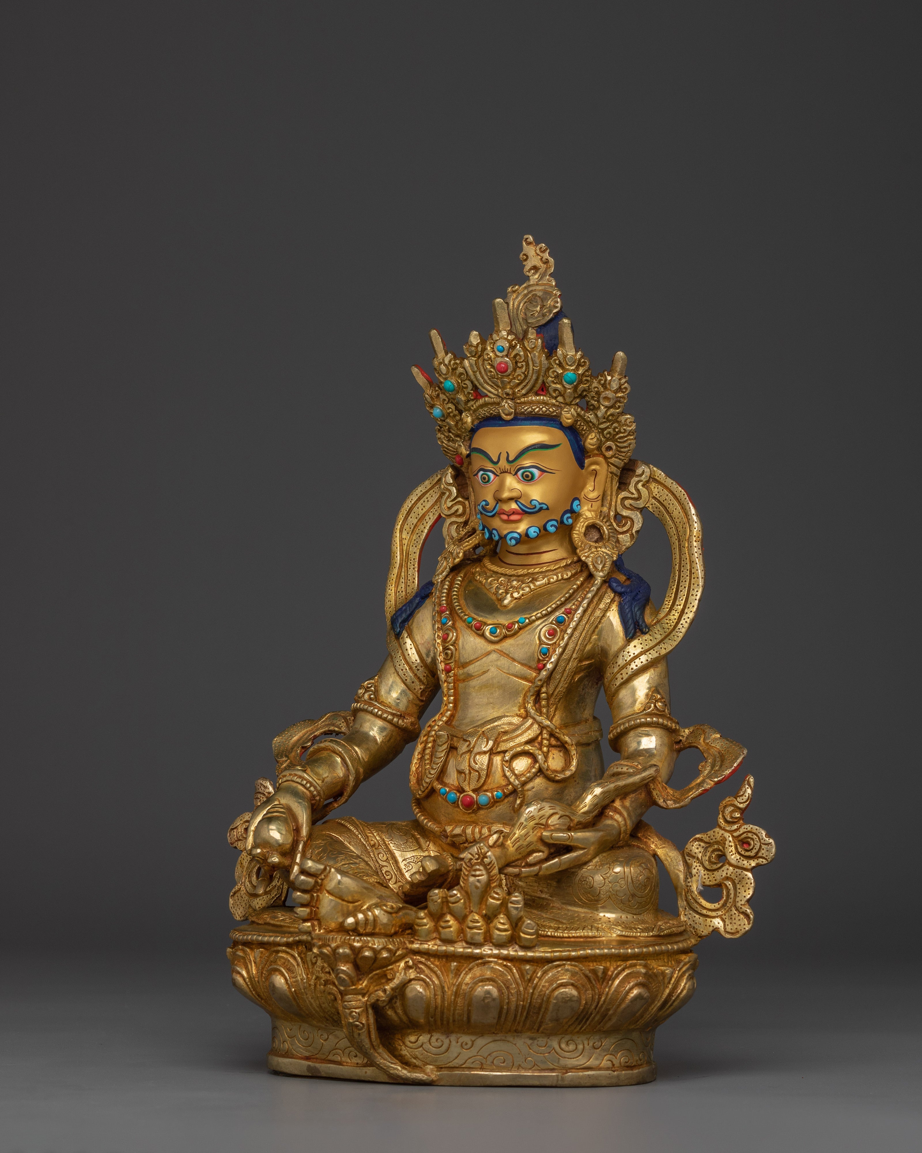 Dzambhala Copper Body Statue | Wealth and Prosperity Buddha