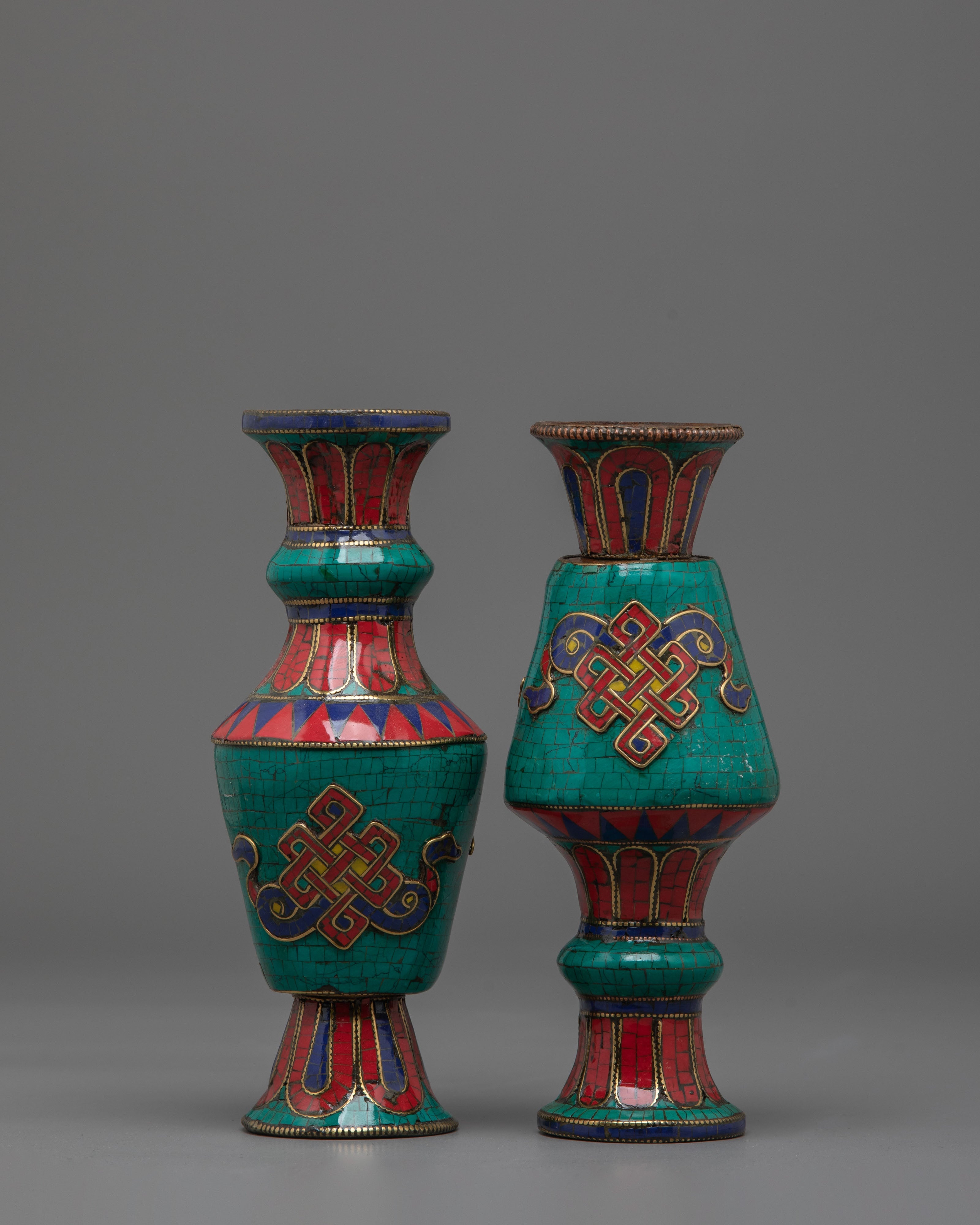 Sacred Buddhist Flower Vase Set | Symbol of Purity and Devotion