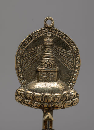 Stupa Prayer Wheel | Crafted in Copper and Brass, Radiating Sacred Energy and Devotion