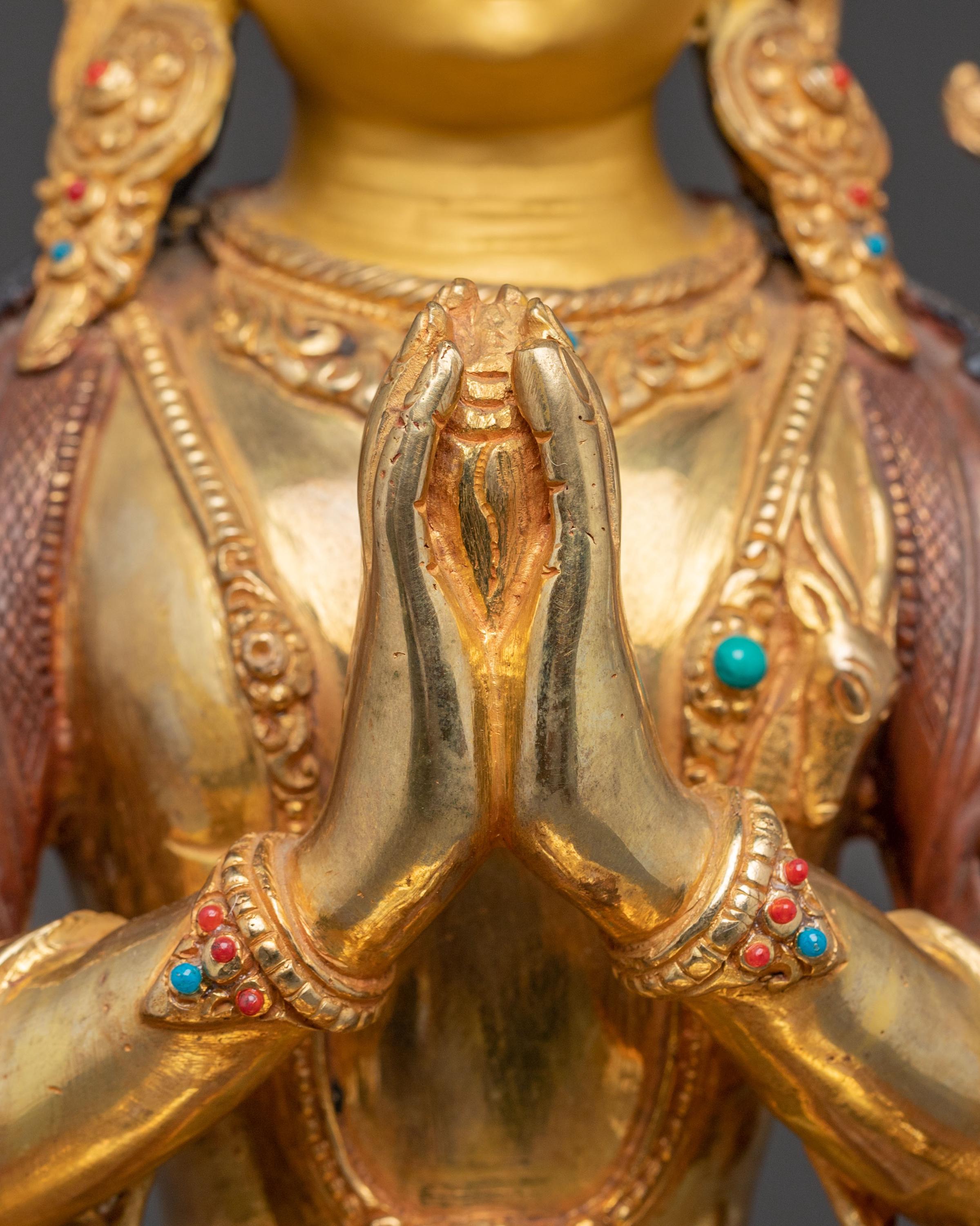Handmade Bodhisattva Avalokiteshvara Copper Statue | Buddhist Bodhisattva Art