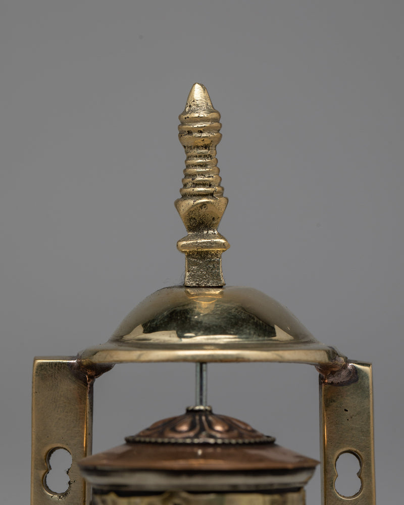 Brass Frame Prayer Wheel | Elevate Your Devotion with Traditional Craftsmanship