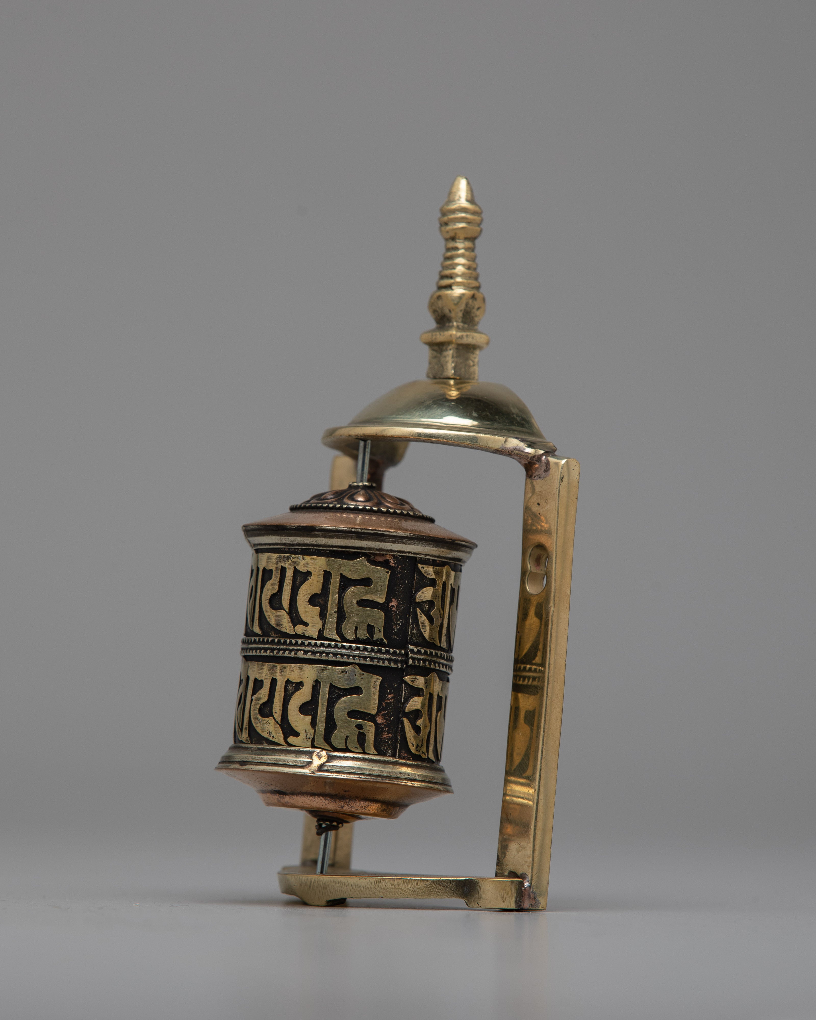 Brass Frame Prayer Wheel | Elevate Your Devotion with Traditional Craftsmanship