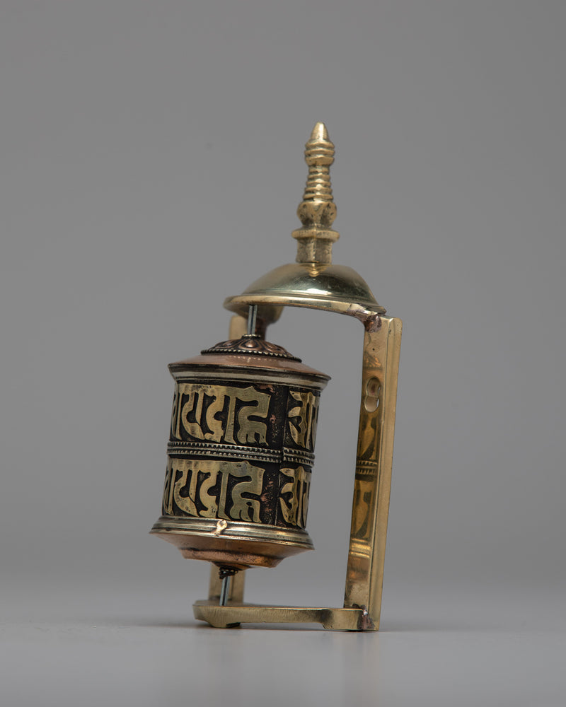 Brass Frame Prayer Wheel | Elevate Your Devotion with Traditional Craftsmanship