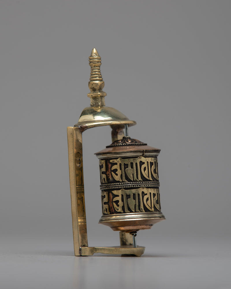 Brass Frame Prayer Wheel | Elevate Your Devotion with Traditional Craftsmanship