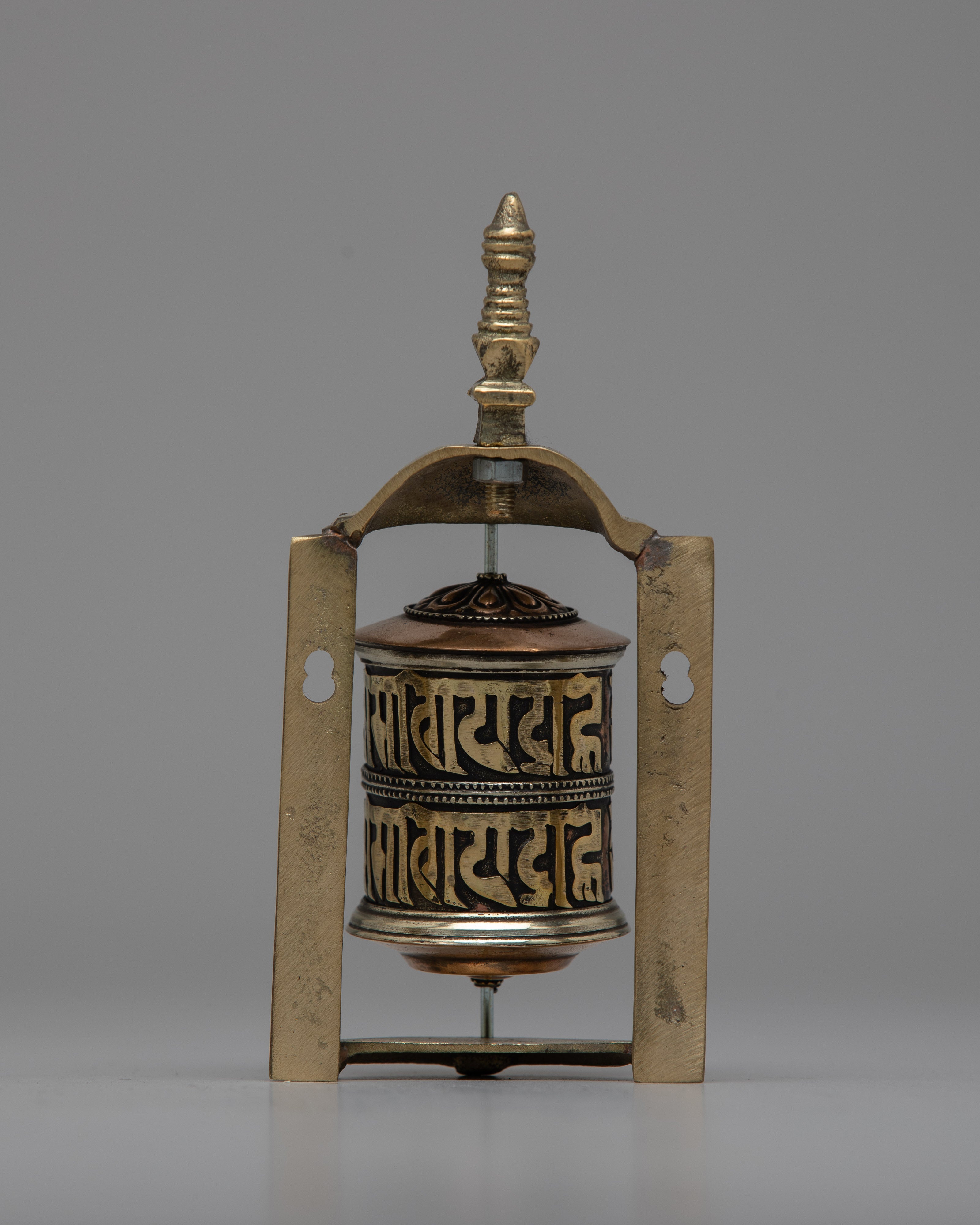 Brass Frame Prayer Wheel | Elevate Your Devotion with Traditional Craftsmanship
