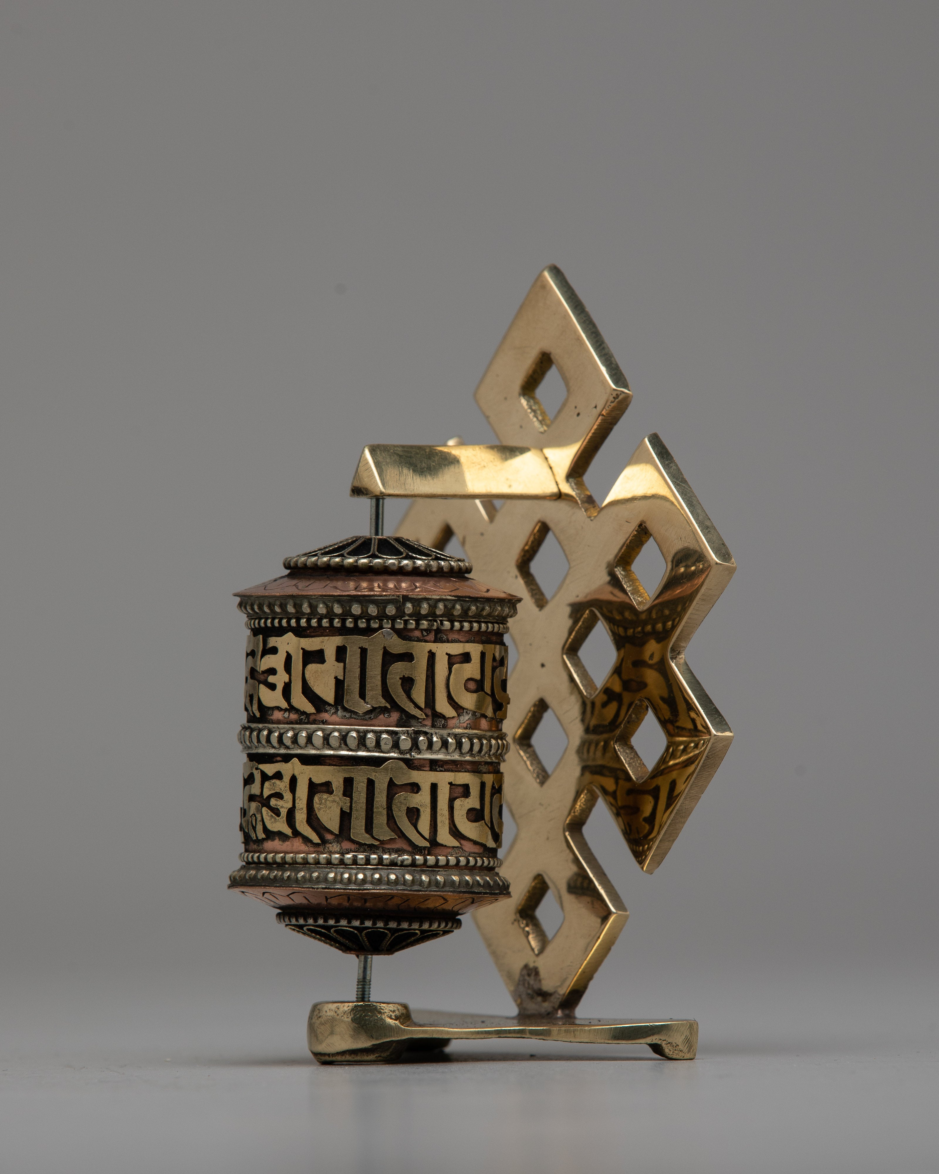 Tibetan Copper Prayer Wheel | Infuse Your Space with Sacred Tradition and Devotion