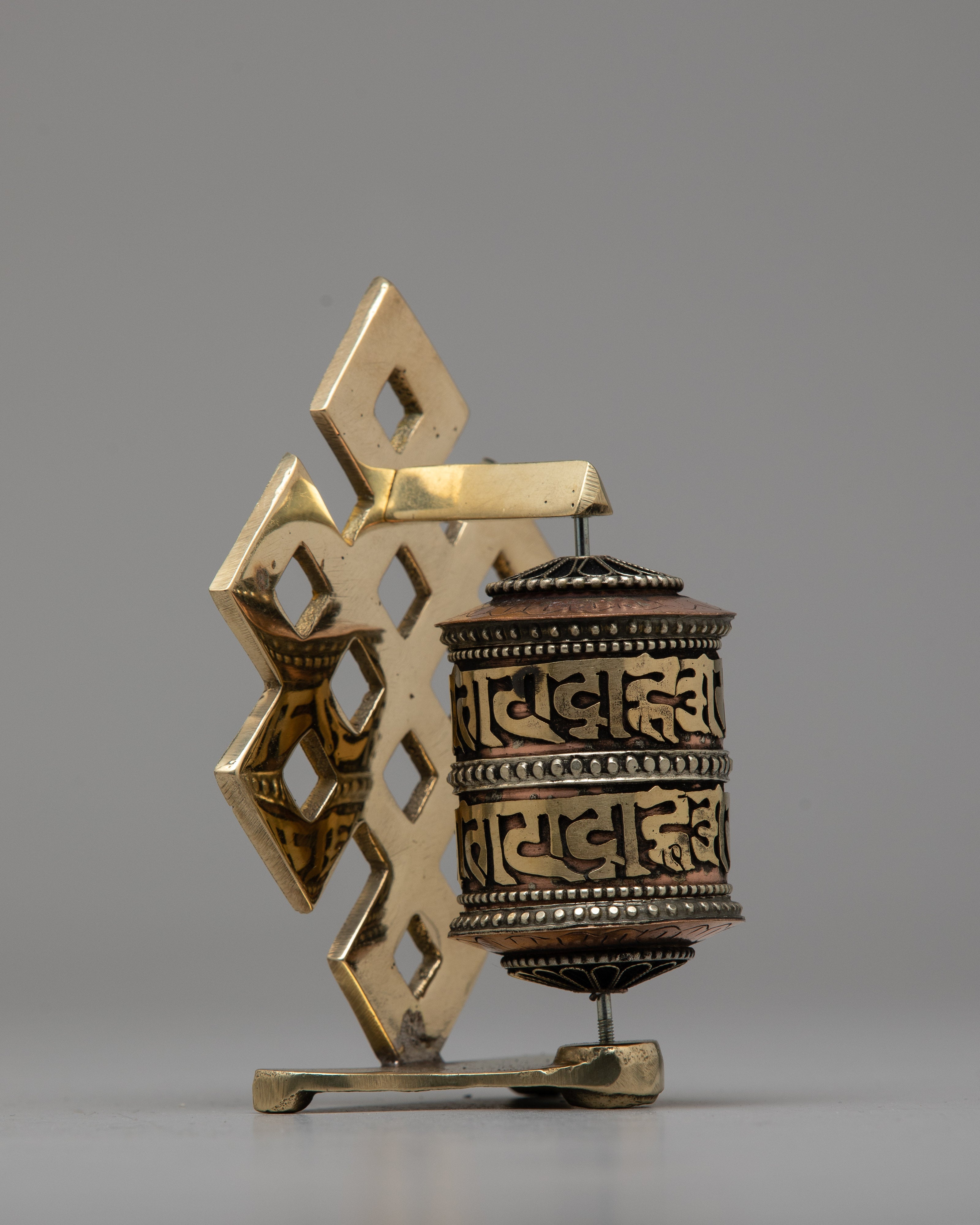 Tibetan Copper Prayer Wheel | Infuse Your Space with Sacred Tradition and Devotion
