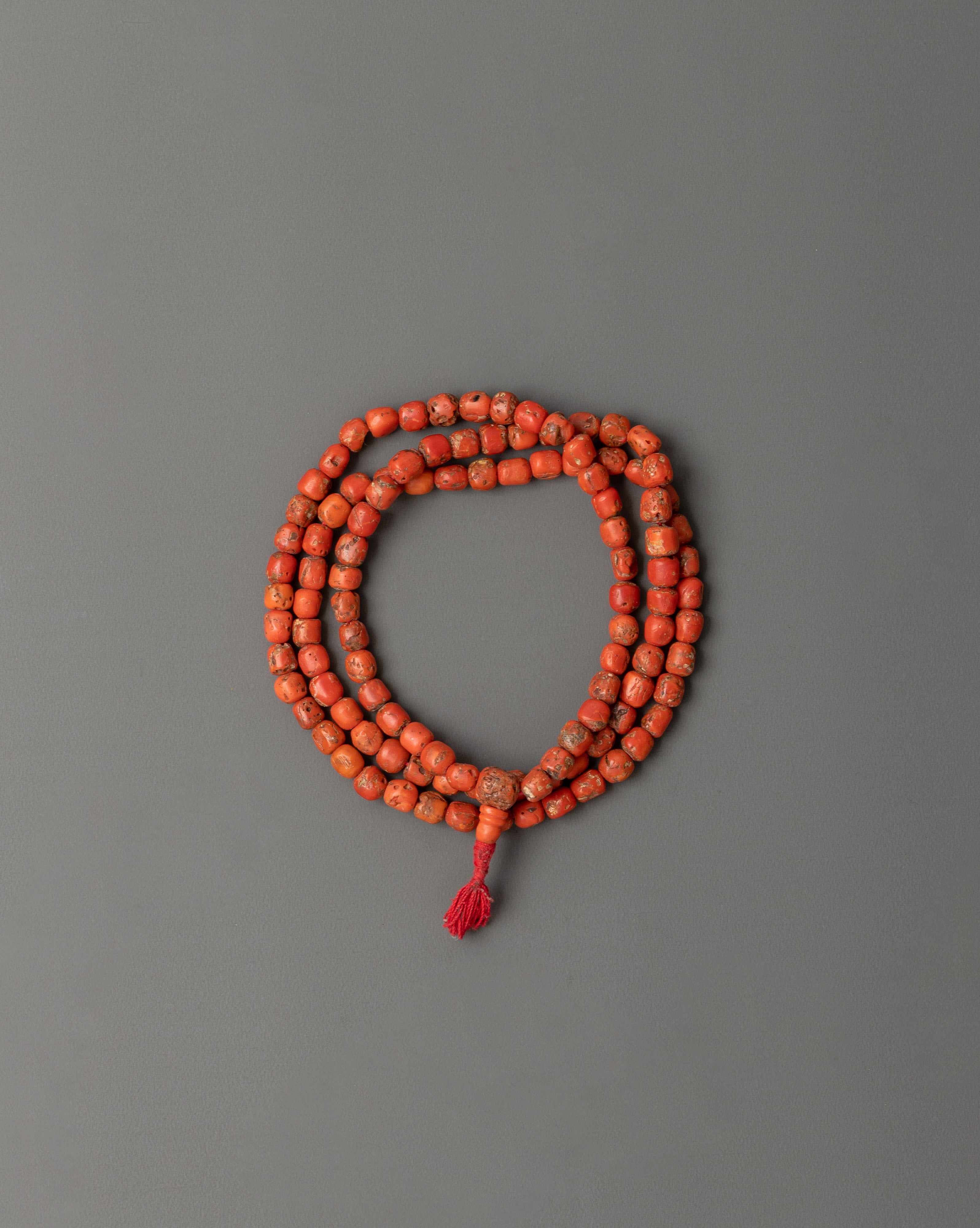 Coral Mala Beads | Sacred Tool for Meditation & Spiritual Awakening